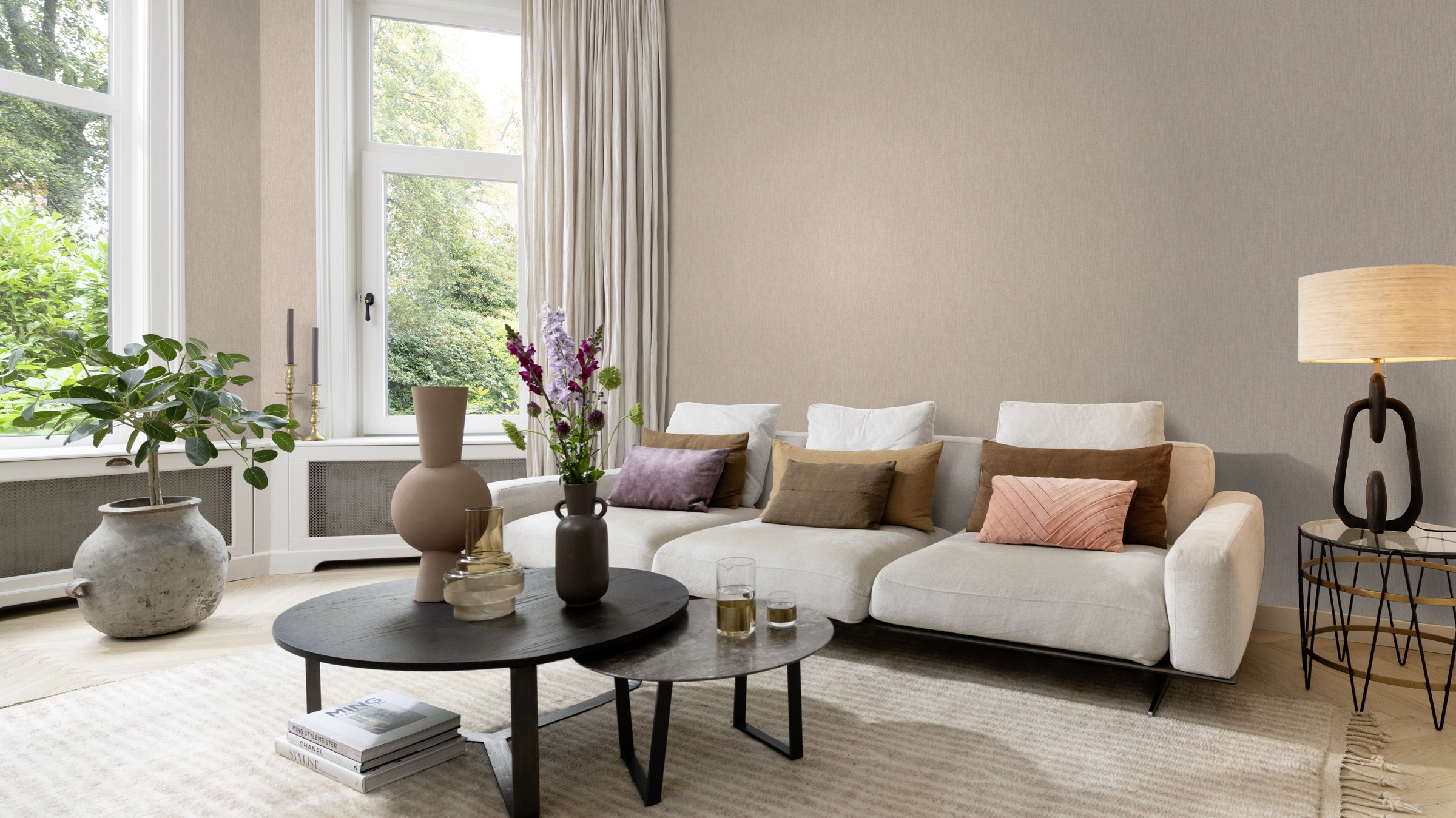 Rasch Papiertapete »Tapete mit Leinenoptik in Beige«, unifarben, Textiloptik