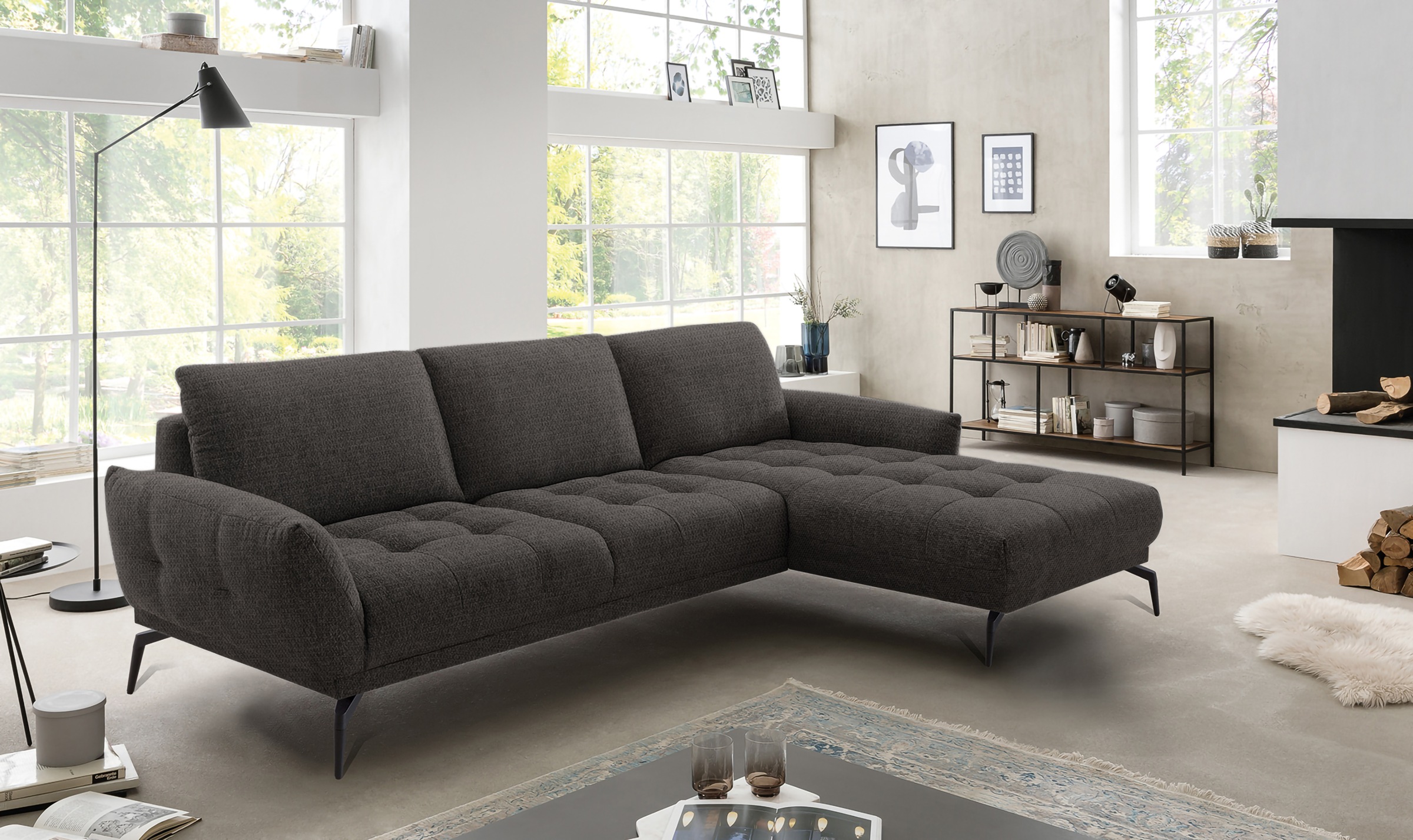 exxpo - sofa fashion Ecksofa »NICEA erstklassiger Sitzkomfort, L-Form, bode günstig online kaufen