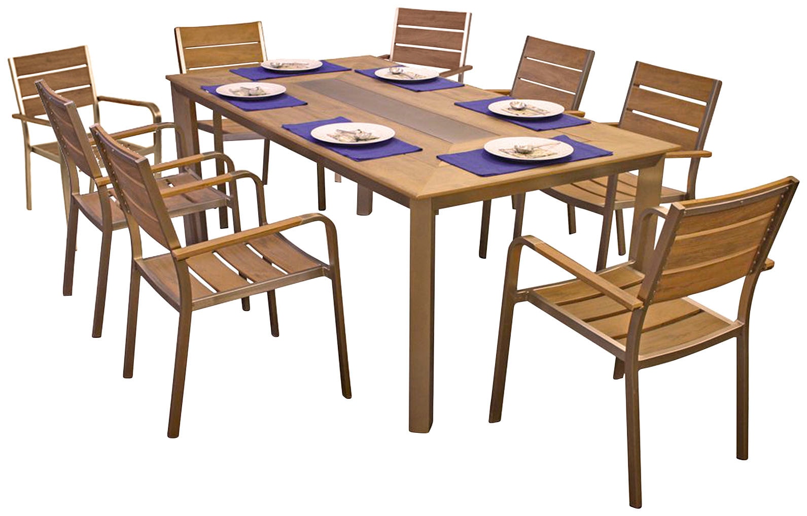 Garden Pleasure Garten-Essgruppe »FLORENCE« 9 Stk. tlg. mit platzsparenden Stapelstühlen