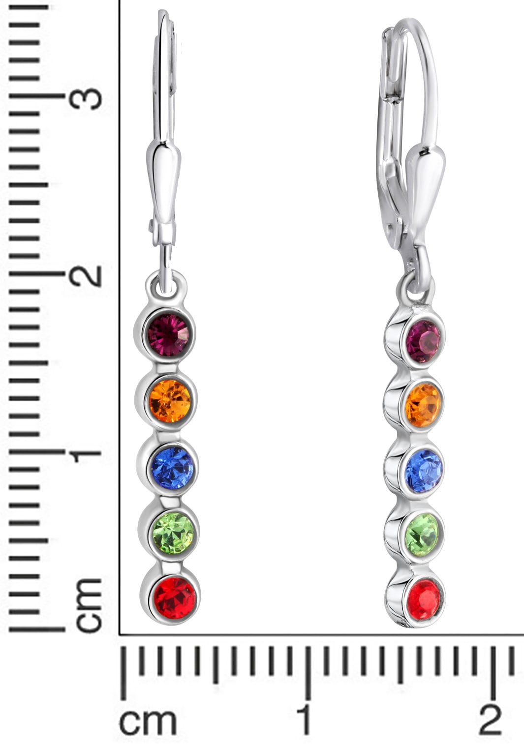 Firetti Paar Ohrhänger »Schmuck Geschenk Silber 925 Ohrschmuck Patentbrisur Regenbogen«, mit Kristallstein