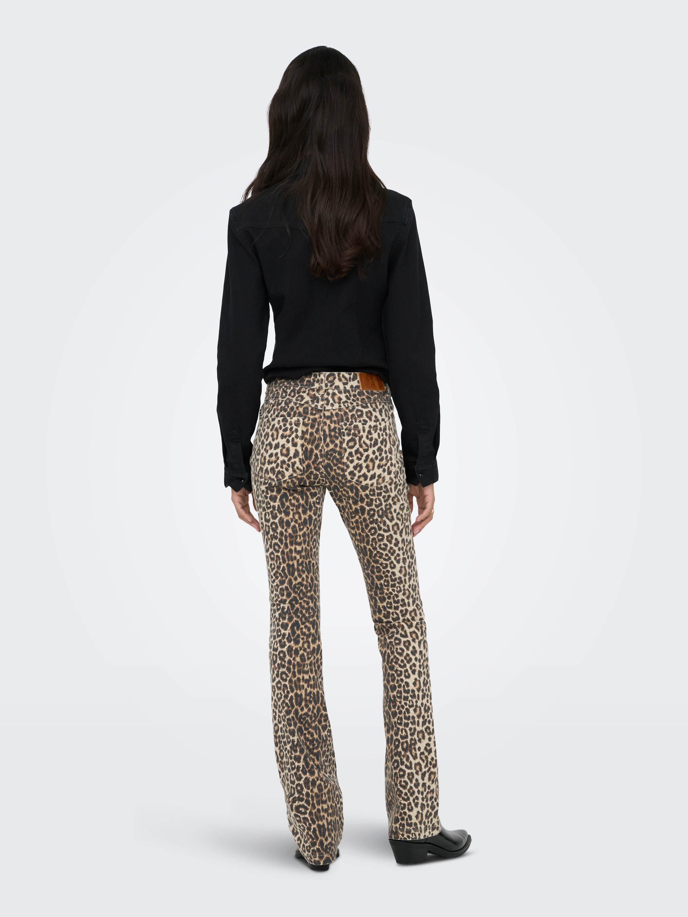 ONLY Bootcut-Jeans »ONLMARY-HILLA MW FLARED AOP PANT PNT« Baumwollmischung, bootcut fit, Regular Waist