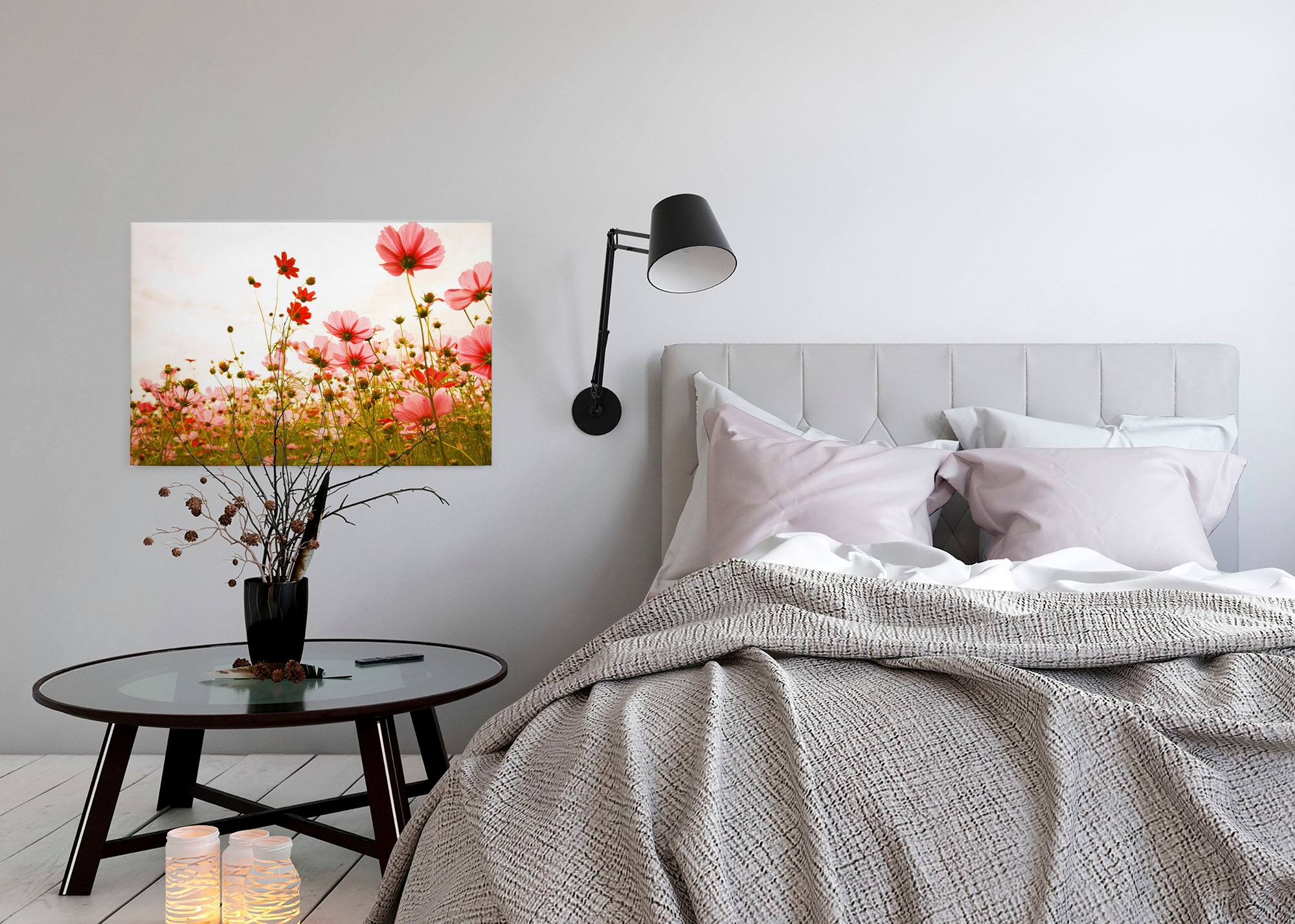 A.S. Création Leinwandbild »Flower Meadow«, Kunst-Blumen-Kinder, (1 St.), Mohnblume Keilrahmen Blumenwiese Leinwand-Bild Wohnzimmer modern Wand