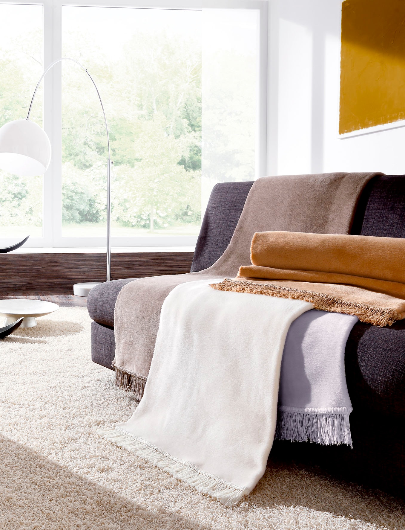 Biederlack Sofaschoner »Cotton Cover«, mit Fransen versehen