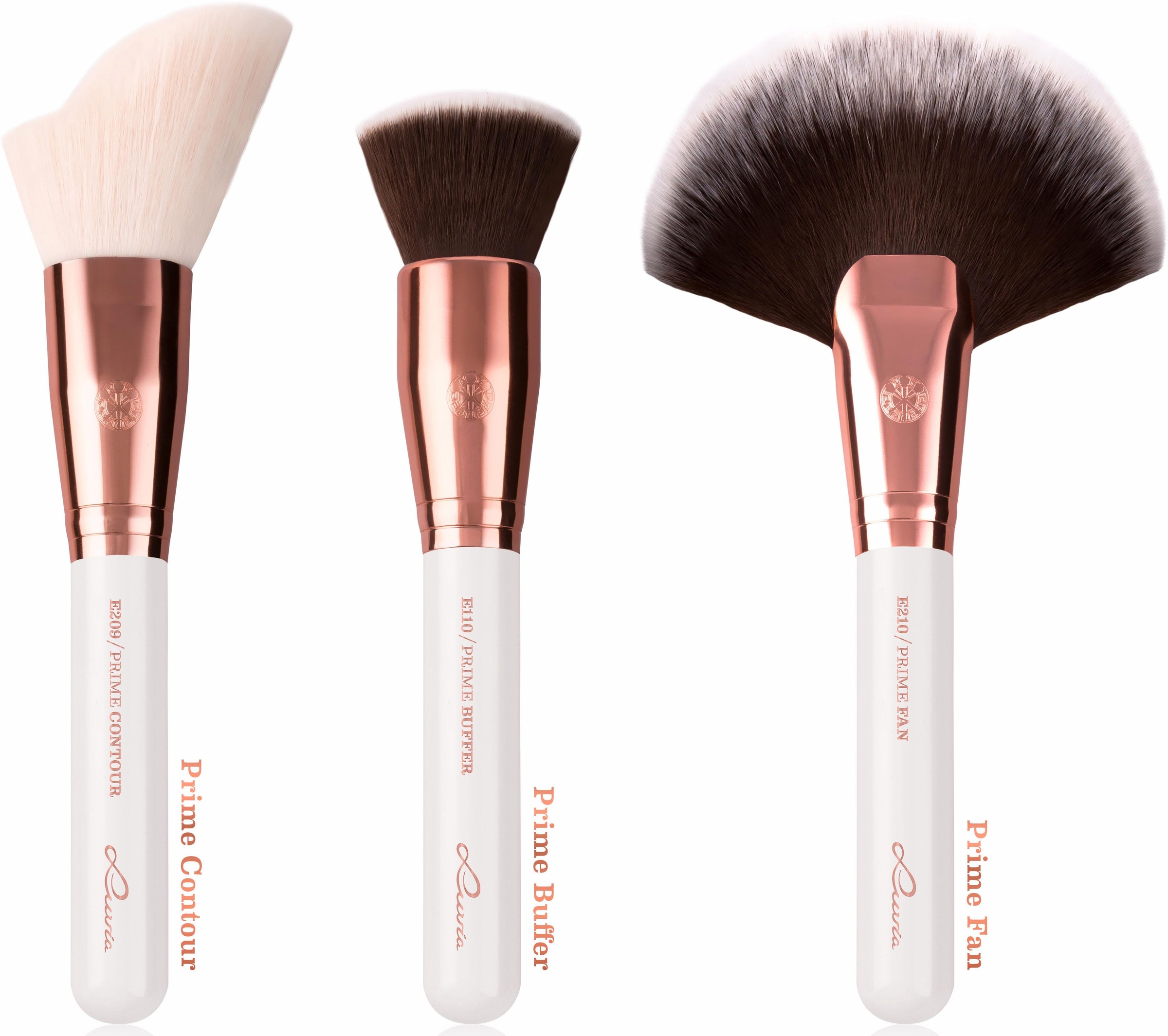 Luvia Cosmetics Kosmetikpinsel-Set »Essential Brushes - Feather White«, (15 tlg., inkl. Pinseltasche), vegan