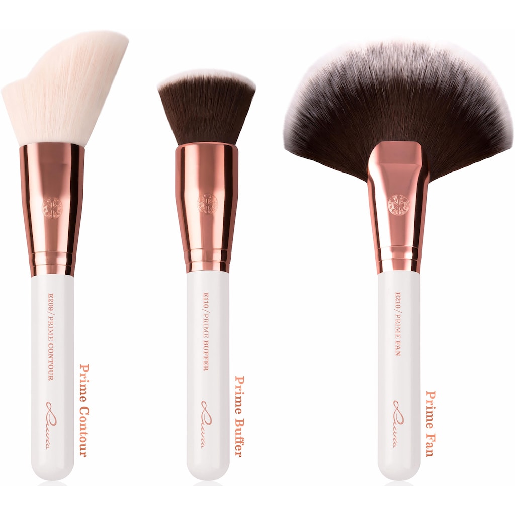 Luvia Cosmetics Kosmetikpinsel-Set »Essential Brushes - Feather White«, (15 tlg., inkl. Pinseltasche)