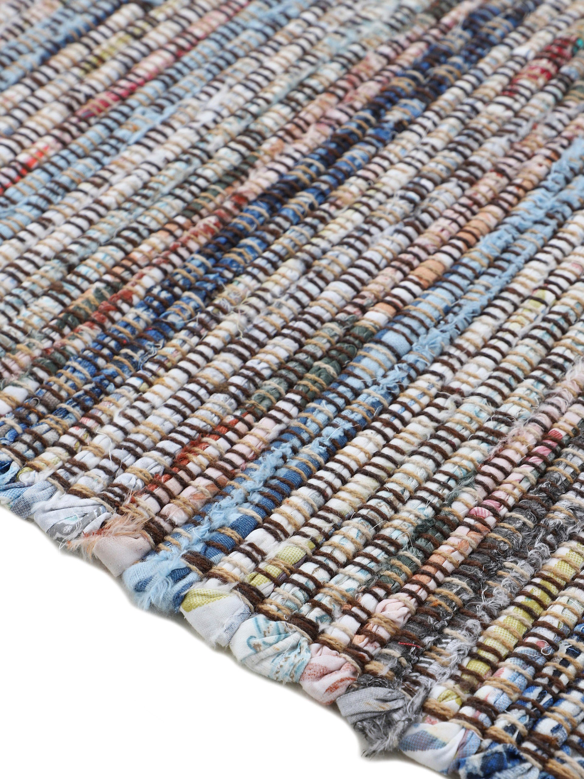 carpetfine Teppich »Kelim Chindi, Wendeteppich«, rechteckig, 6 mm Höhe, handgewebt, Fleckerlteppich mit Fransen, auch vielen in Läufergrößen