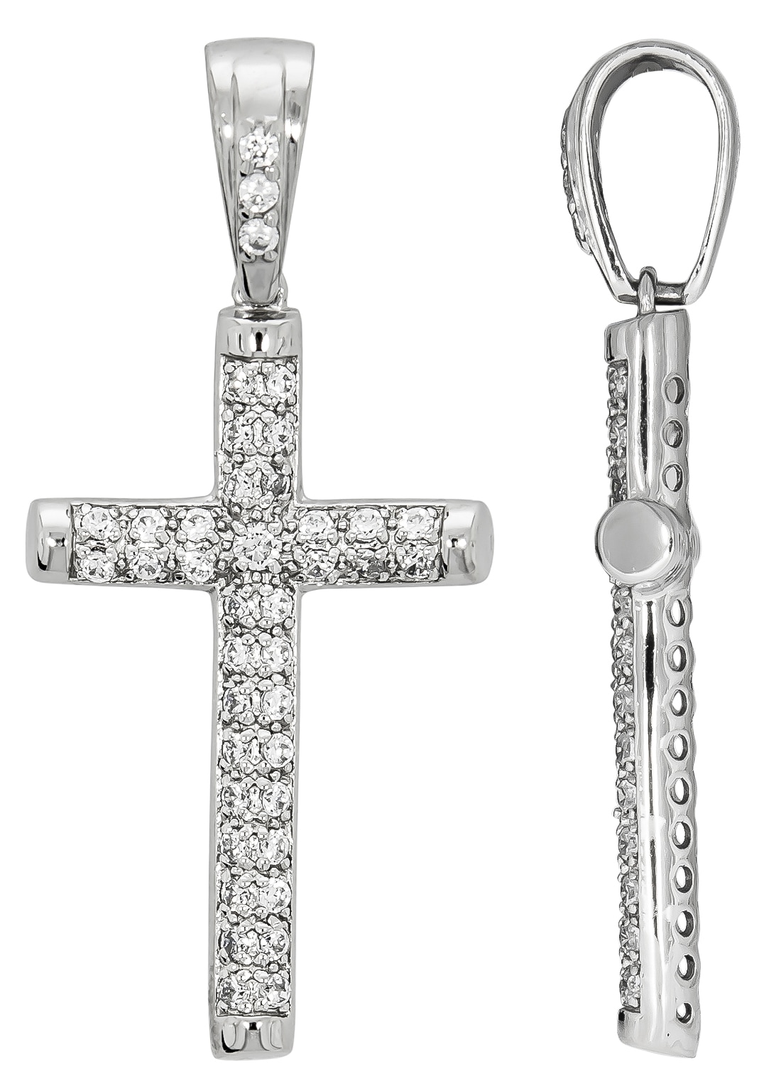Firetti Kettenanhänger »glänzendes Kreuz, massiv und rhodiniert«, mit  Zirkonia jetzt bestellen