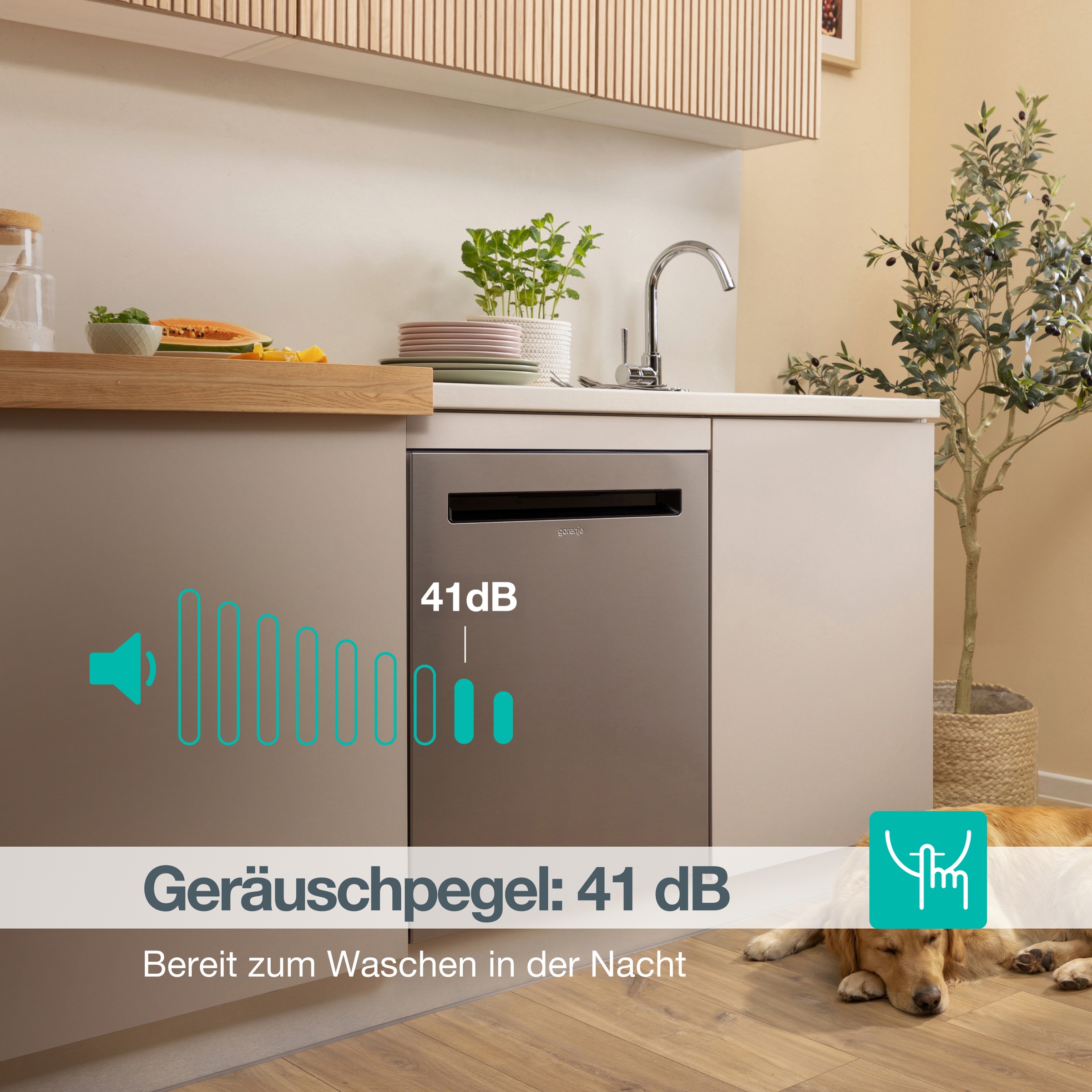 GORENJE Unterbaugeschirrspüler »GU673A65X« 9,5 l 16 Maßgedecke TotalDry - auto. Türöffnung