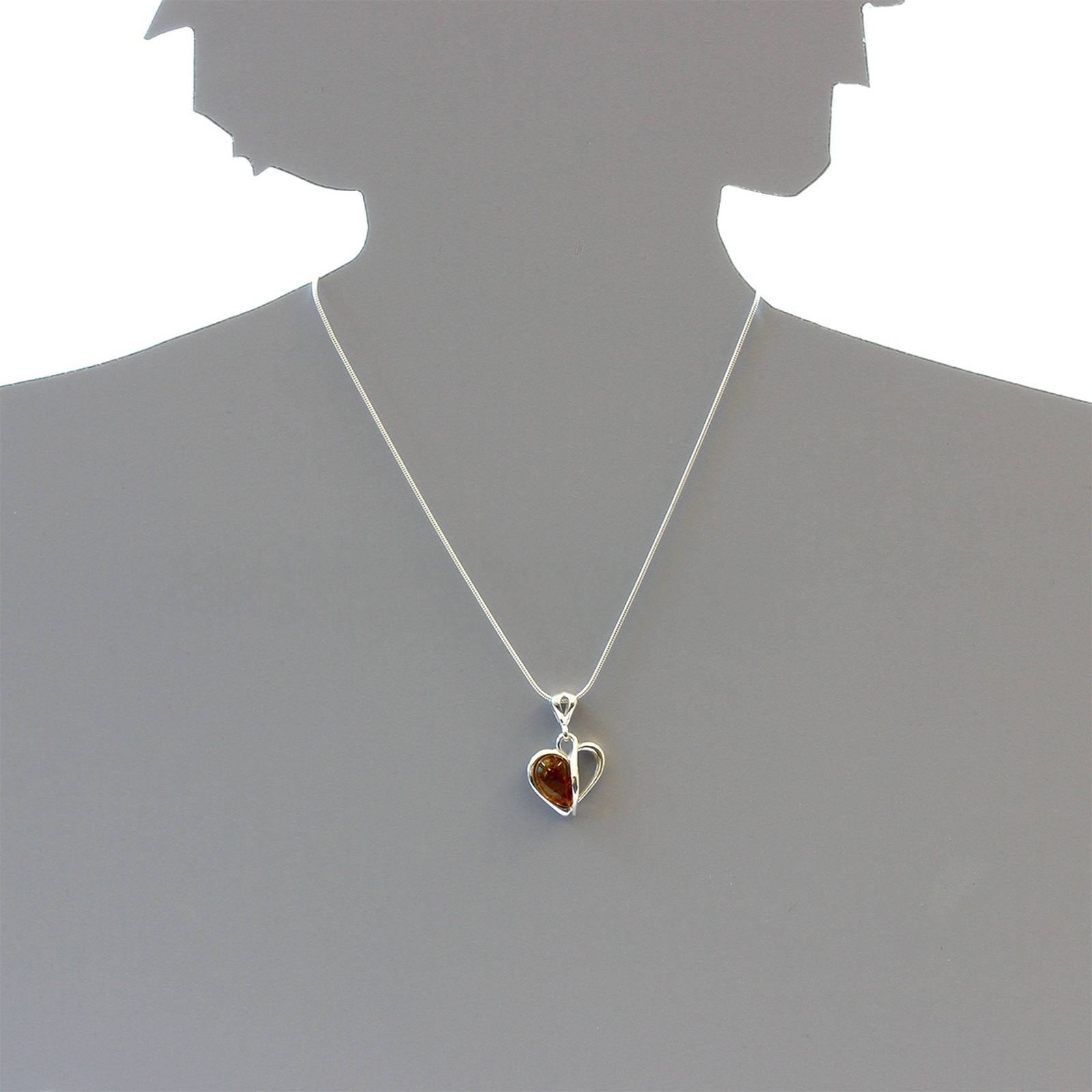 OSTSEE-SCHMUCK Kette mit Anhänger »Ostsee-Schmuck Kette mit Anhänger Herz Kette mit Anhänger Herz«, (2 tlg.)