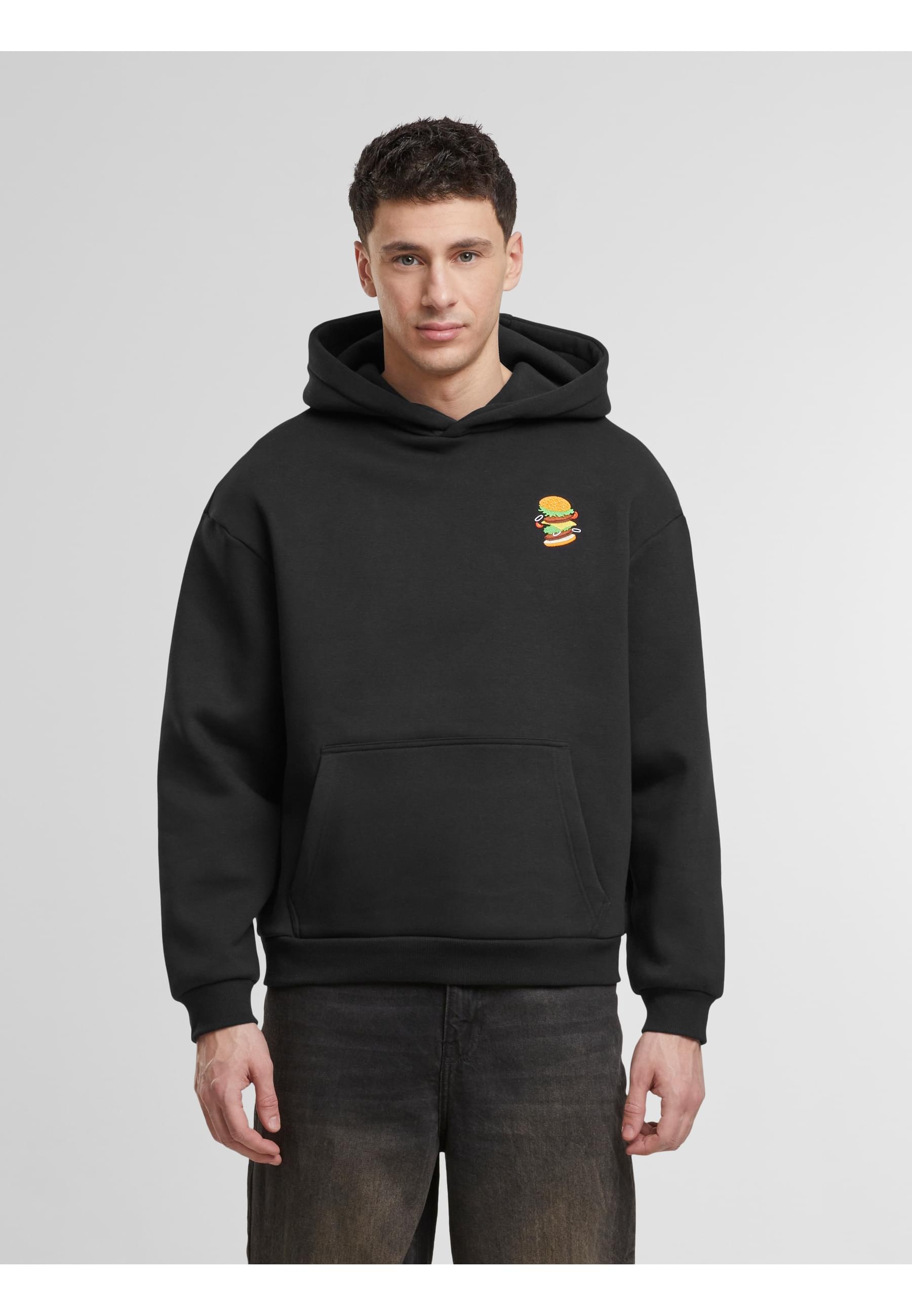 MisterTee Kapuzensweatshirt »MisterTee Burger EMB Fluffy Hoody«, 1 Stk.
