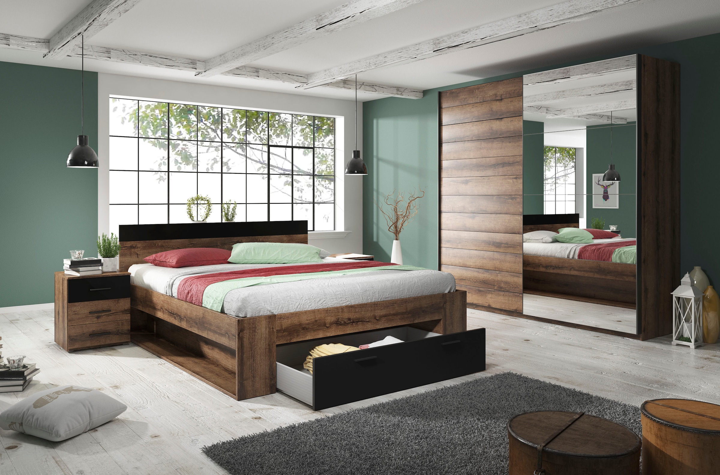 INOSIGN Schlafzimmer-Set »Beta Komplettschlafzimmer in 3 Farben und 2 Bettgrößen,«, (4 tlg.), wahlweise in 3 Farben und 2 Bettgrößen