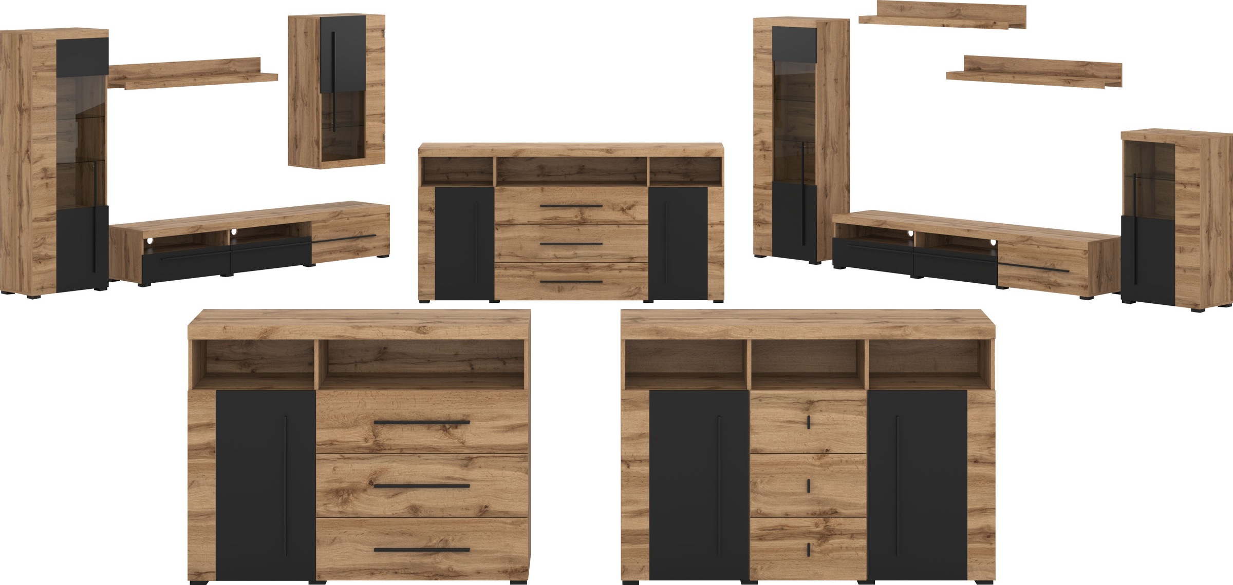INOSIGN Kommode »Roger,Breite 120cm, moderne Anrichte mit 3 Schubladen«, Sideboard mit viel Stauraum, Masse 120x92x38,5 (B/H/T)