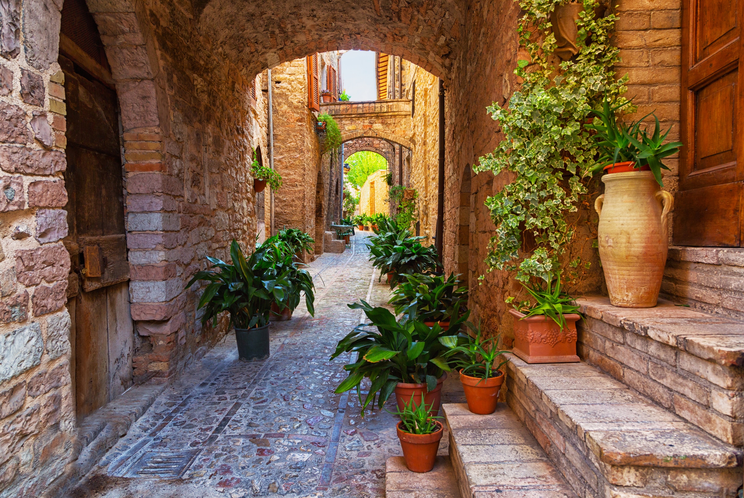 Papermoon Fototapete »Ancient City Spello Umbria« glatt günstig online kaufen