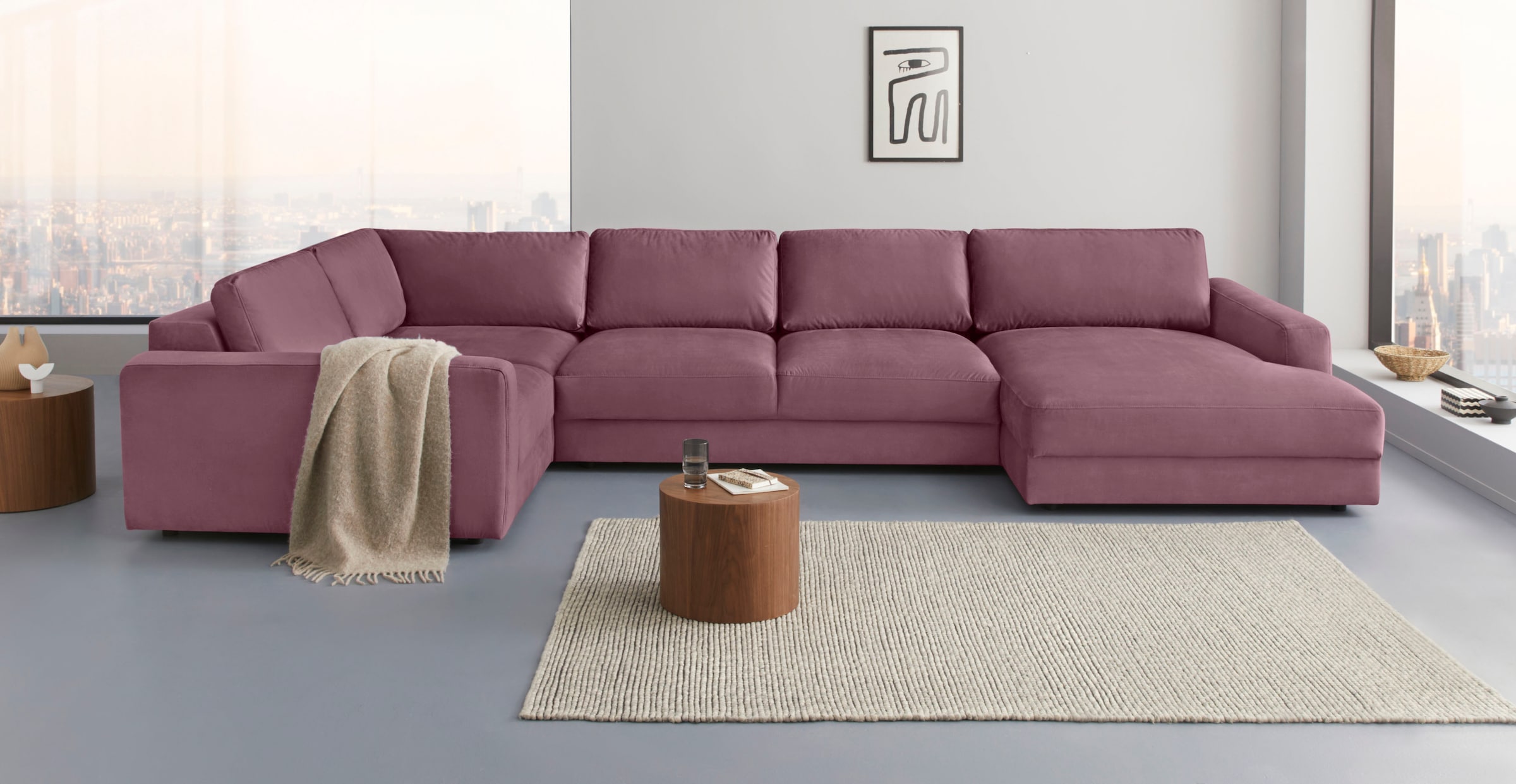 Places of Style Sofa-Mittelelement »Bloomfield Mega Hocker in 2 Größen«, passende Erweiterung zur Serie "Bloomfield", als Mittelelement passend