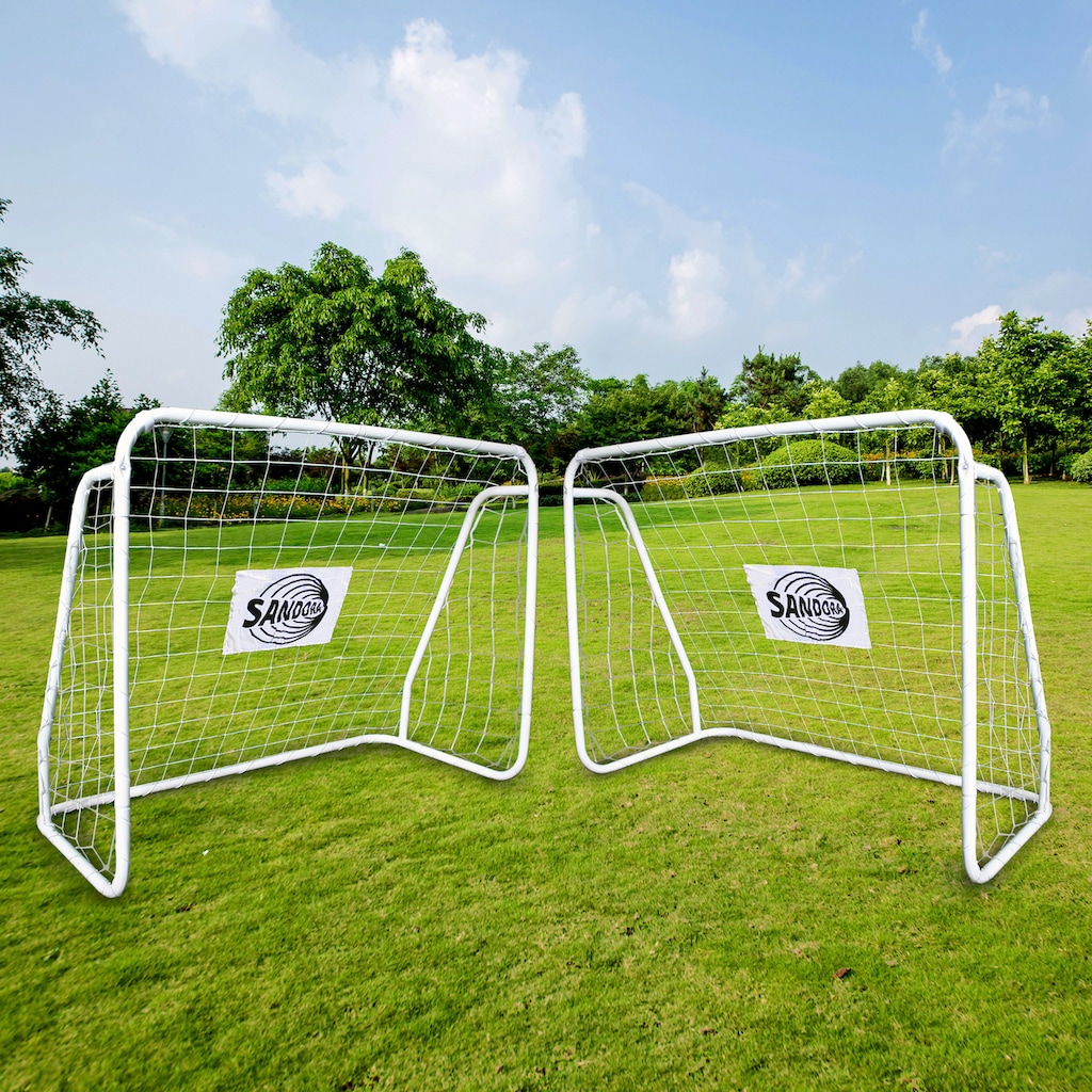 SANDORA Fußballtor »Sandora«, (Set, 2 St.), 124x96x61cm mit weißem Netz