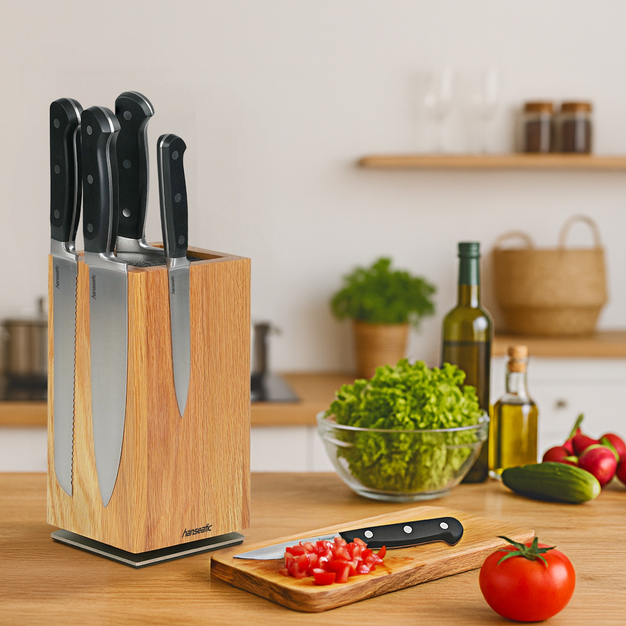 Hanseatic Magnet-Messerblock »hanseatic PREMIUM, aus Holz, Messerblock Set, günstig online kaufen