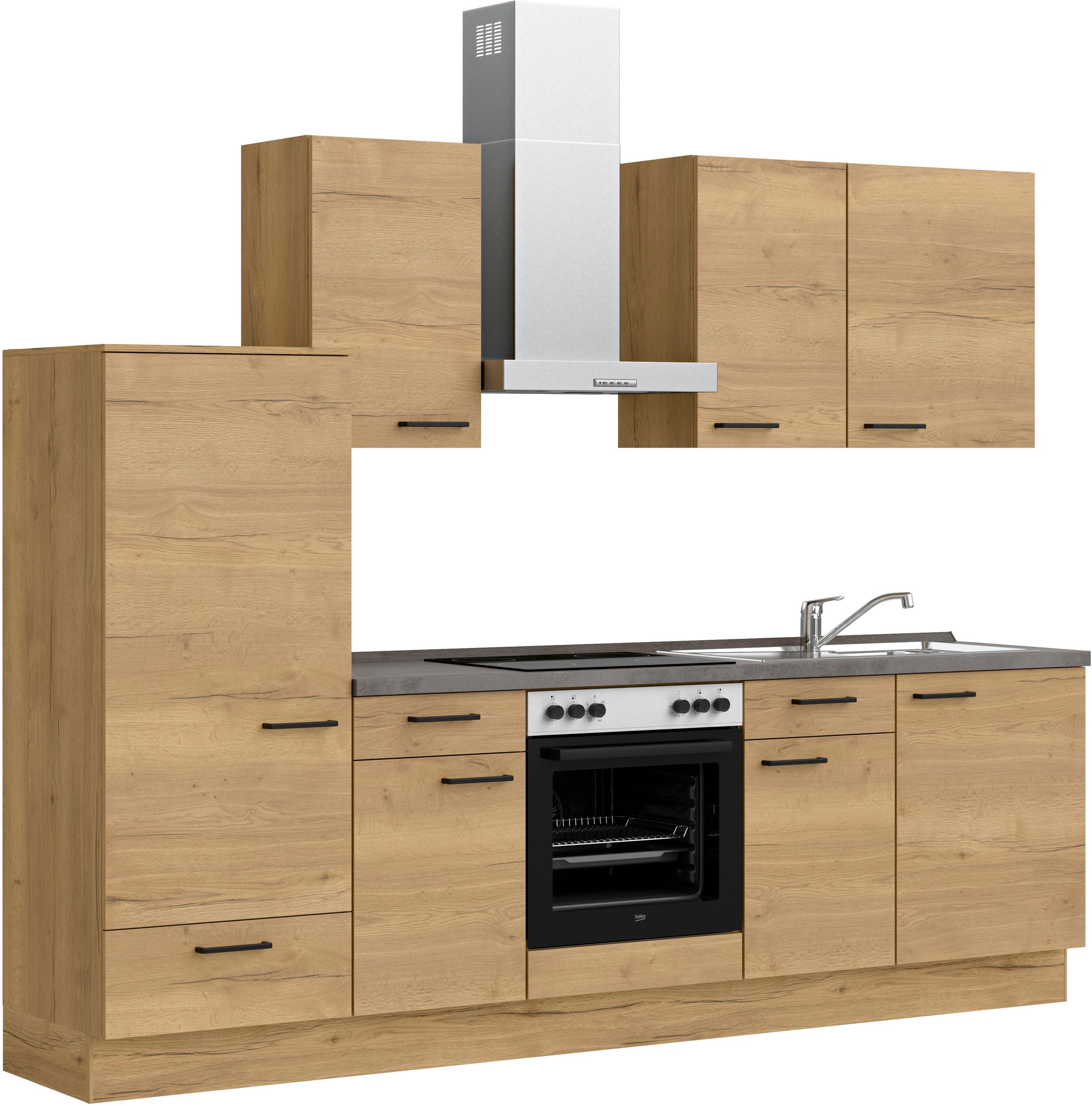 nobilia® Küchenzeile »"Structura I"«, vormontiert, Ausrichtung wählbar, Breite 270 cm, wahlw. mit E-Geräten