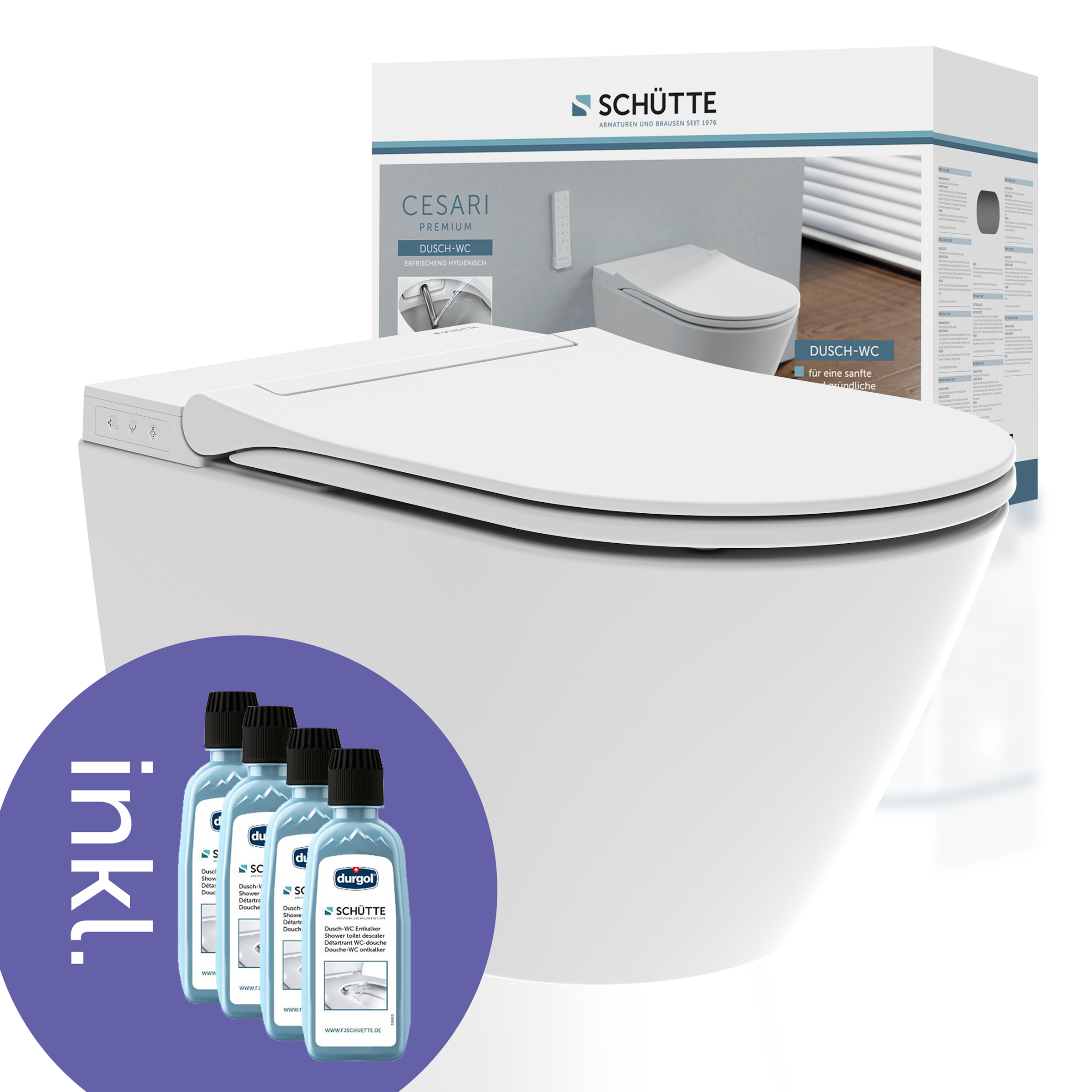 Schütte Dusch-WC »CESARI Premium«, (Komplett-Set), spülrandlos günstig online kaufen