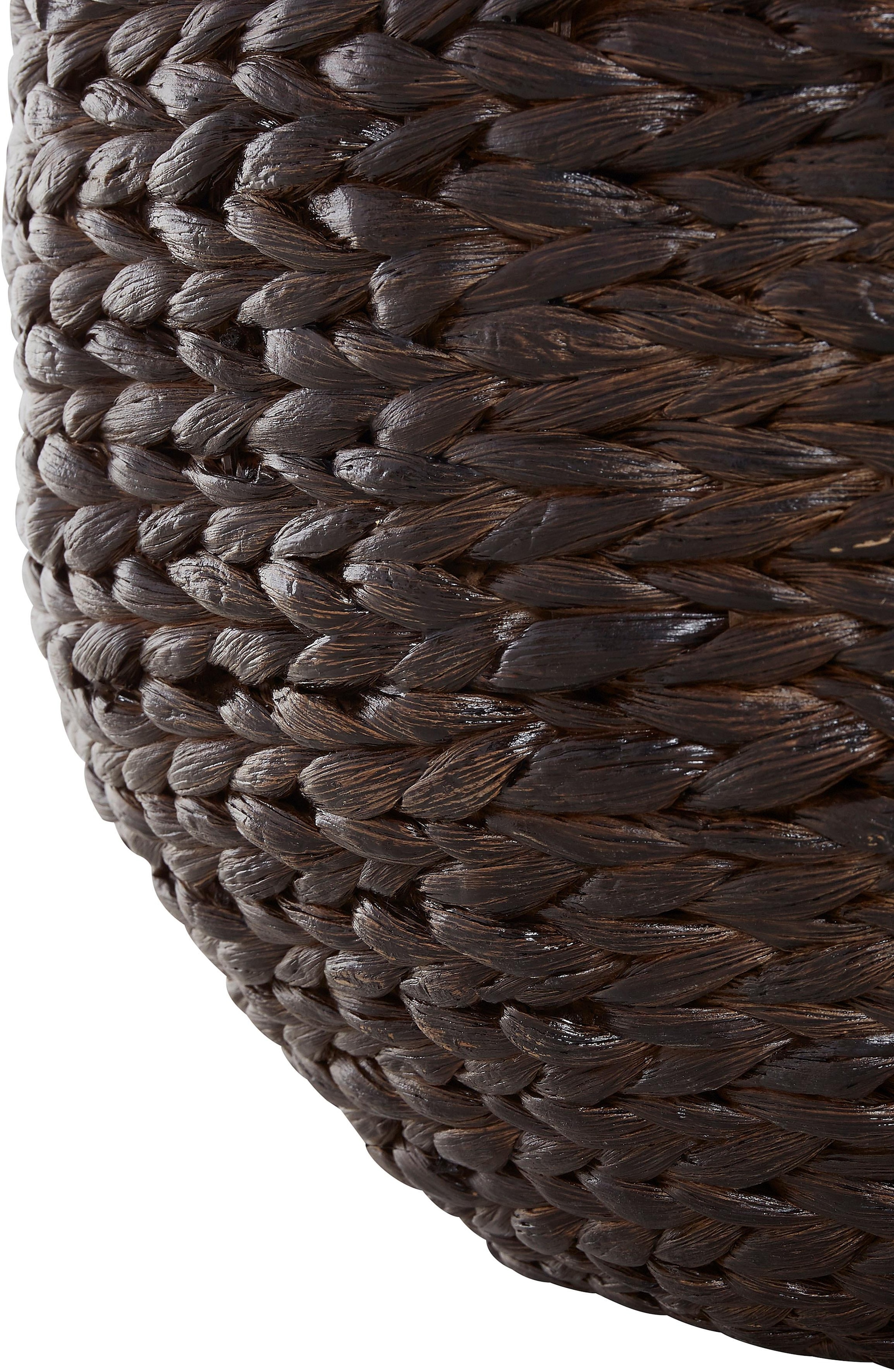 Home affaire Beistelltisch »Cedarville«, aus Wasserhyazinthengeflecht, mit Glastischplatte, Durchmesser 60 cm