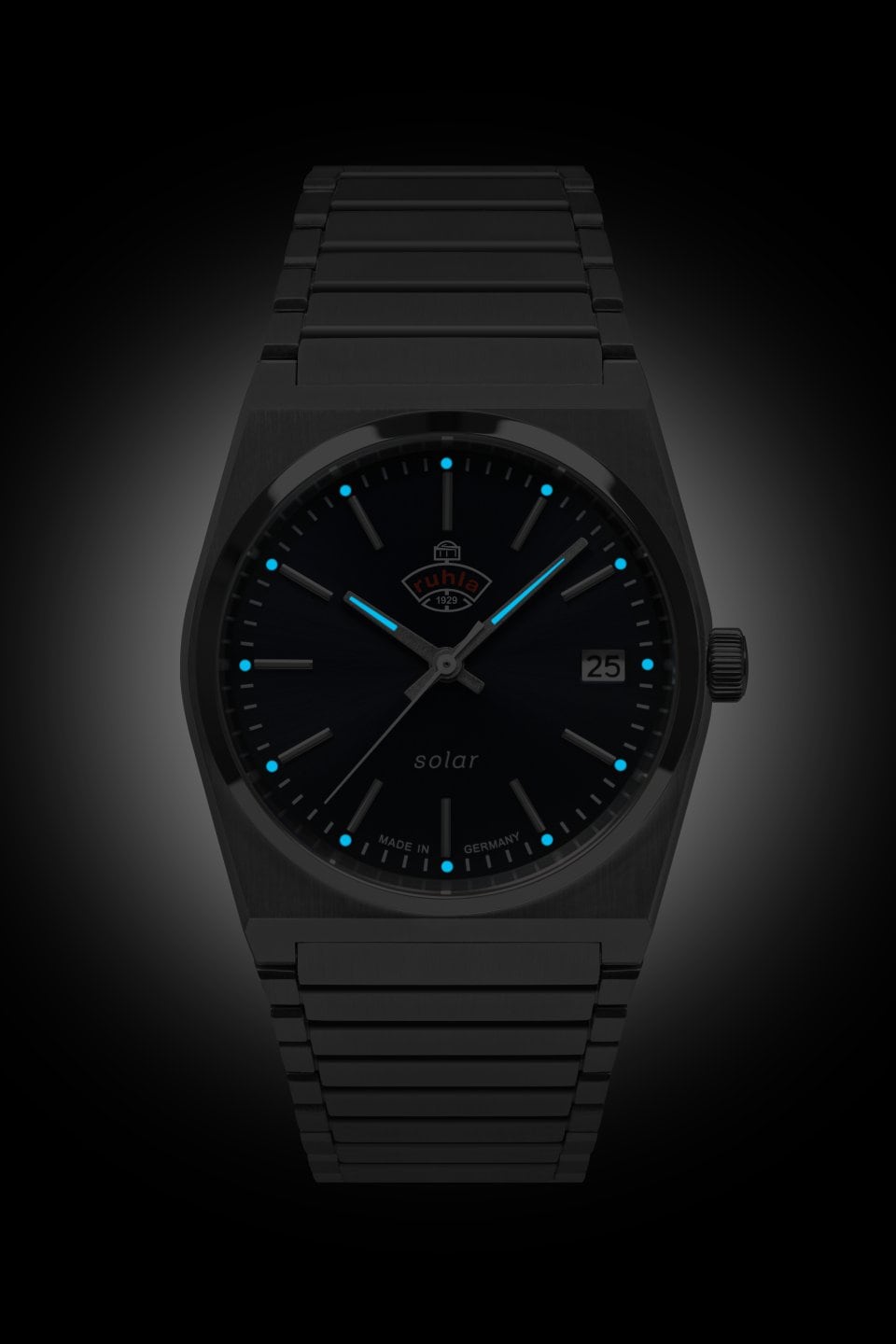 ruhla Solaruhr »Space Control Solar Damen«, Armbanduhr, Damenuhr, Datum, Leuchtzeiger, Saphirglas, Made in Germany