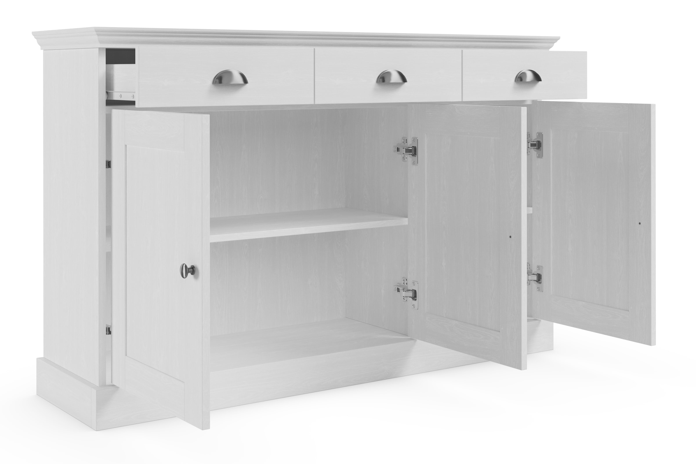 Home affaire Sideboard »Motala«, Kommode, 3 Schubladen und 2 verstellbare Einlegeböden, Breite 125 cm