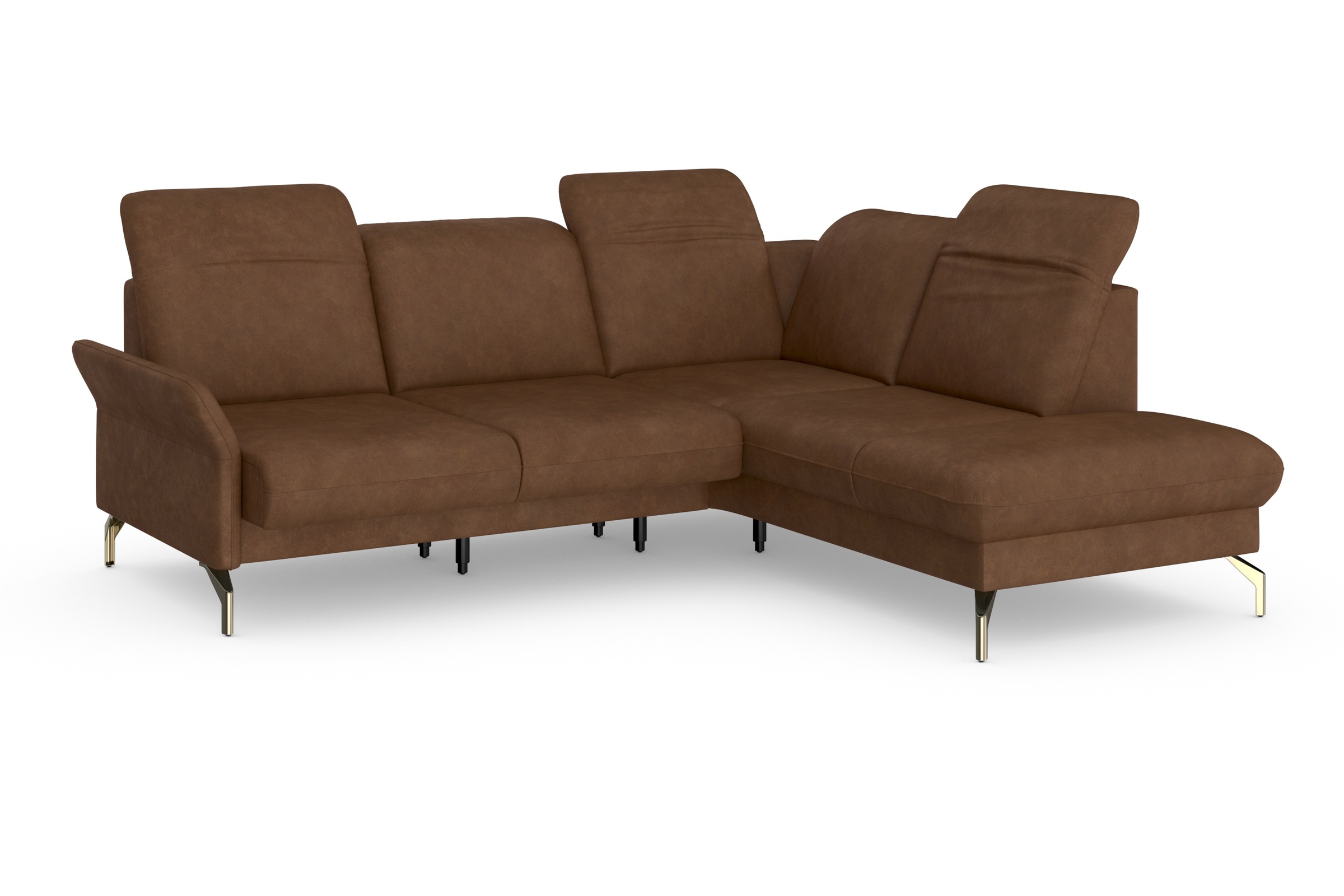 sit&more Ecksofa »Fashion L-Form«, wahlweise mit Kopfteilverstellung, Vorziehsitz, motorisch, Nickelfüße