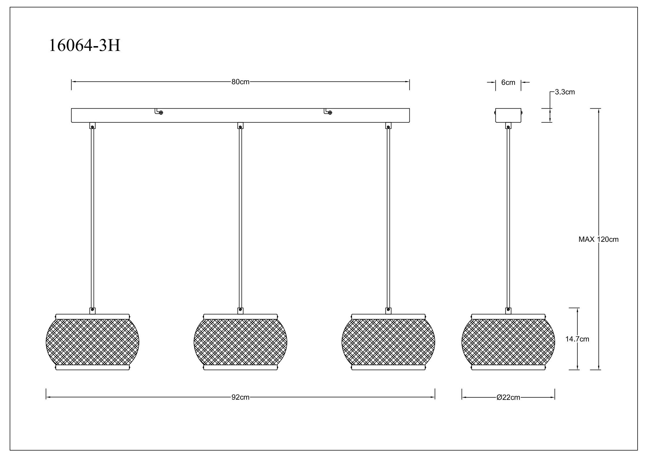 GLOBO LIGHTING Hängeleuchte »BAMBORA« LED-Modul 1 Stk. Schwarz Bambus Hängeleuchte linear LED CCT 920mm
