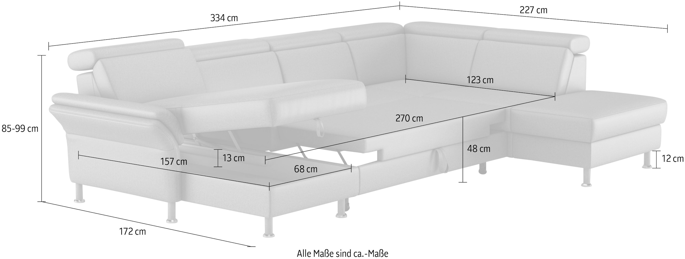 Home affaire Wohnlandschaft »Calypso U-Form«, wahlweise mit motorischer Relaxfunktion