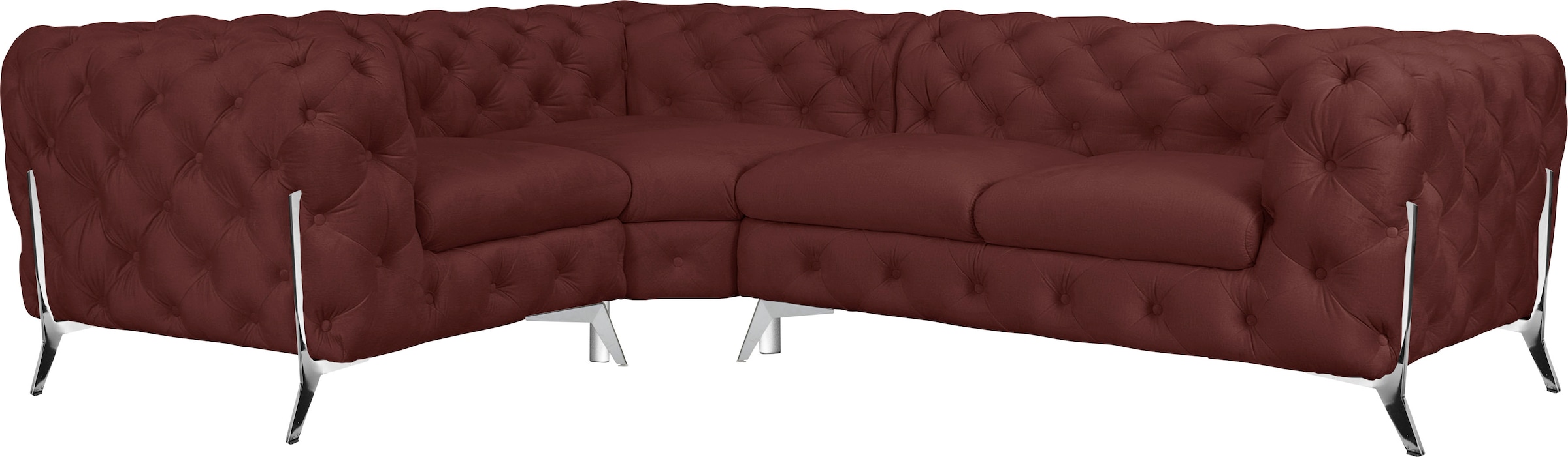 Home affaire Chesterfield-Sofa »Amaury L-Form« moderne Chersterfield-Optik, günstig online kaufen
