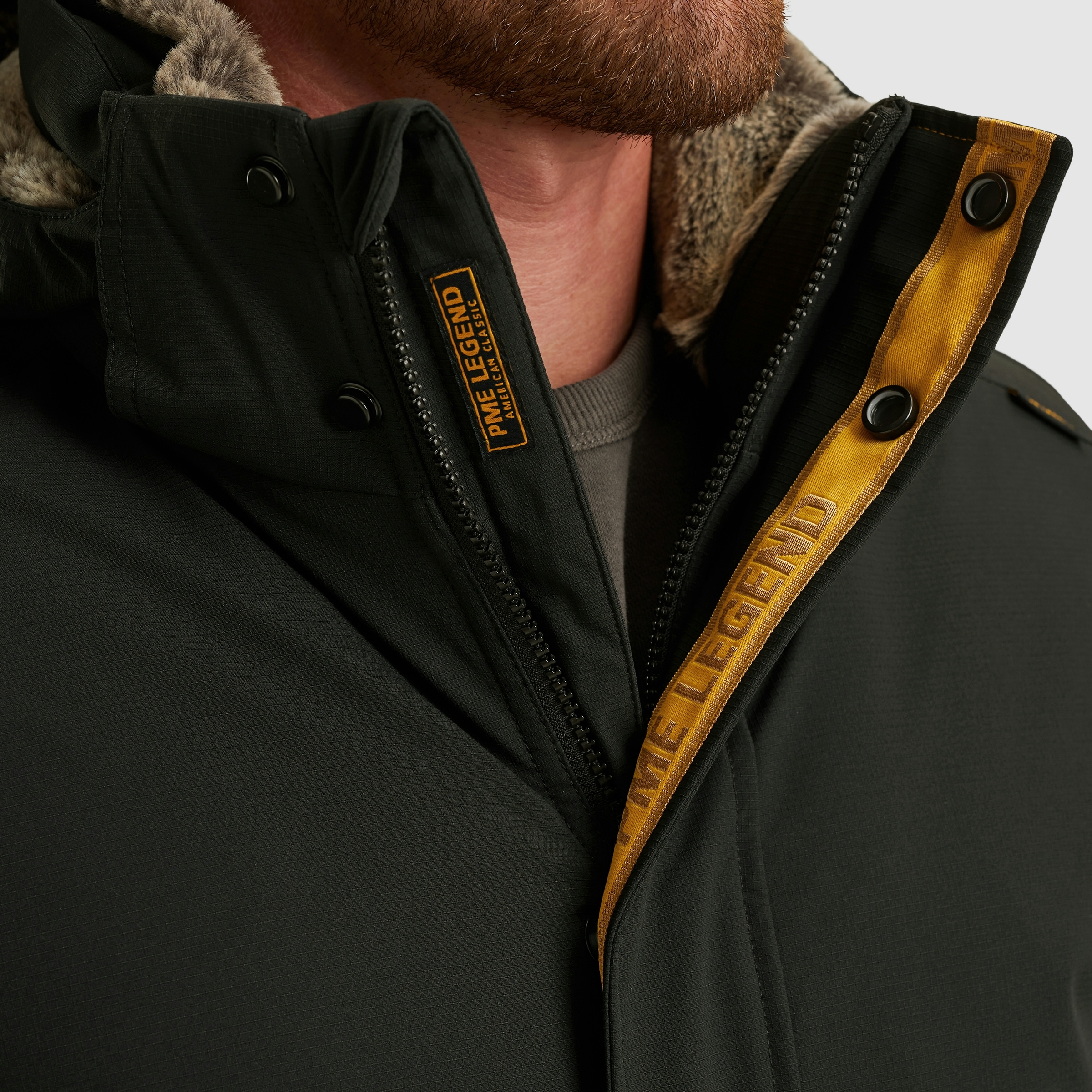 PME LEGEND Winterjacke, mit Kapuze, mit abnehmbarer Kapuze und verdecktem Reißverschluss
