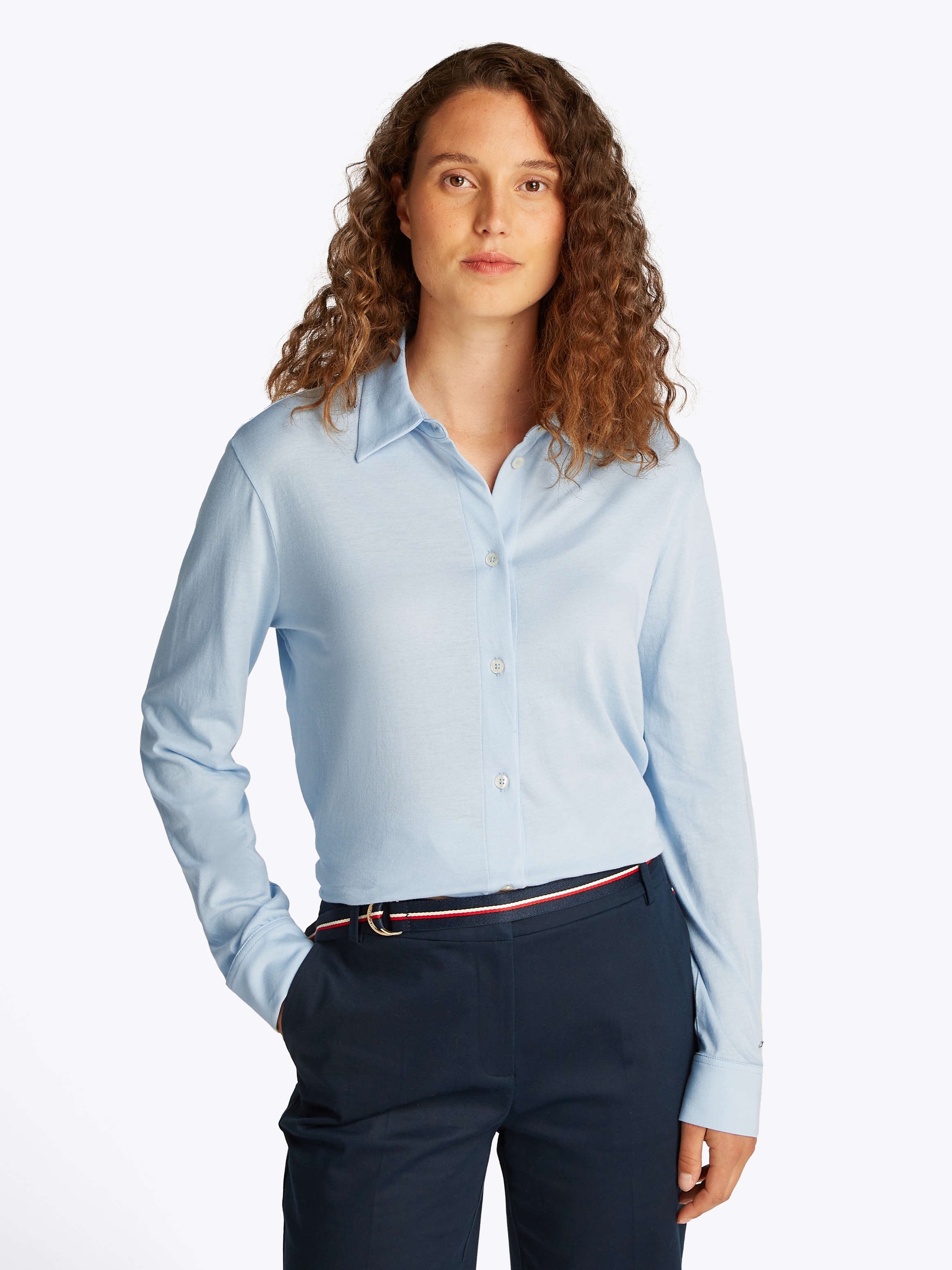 Tommy Hilfiger Klassische Bluse »CASUAL BTN DOWN SHIRT LS«, mit Metalllabel