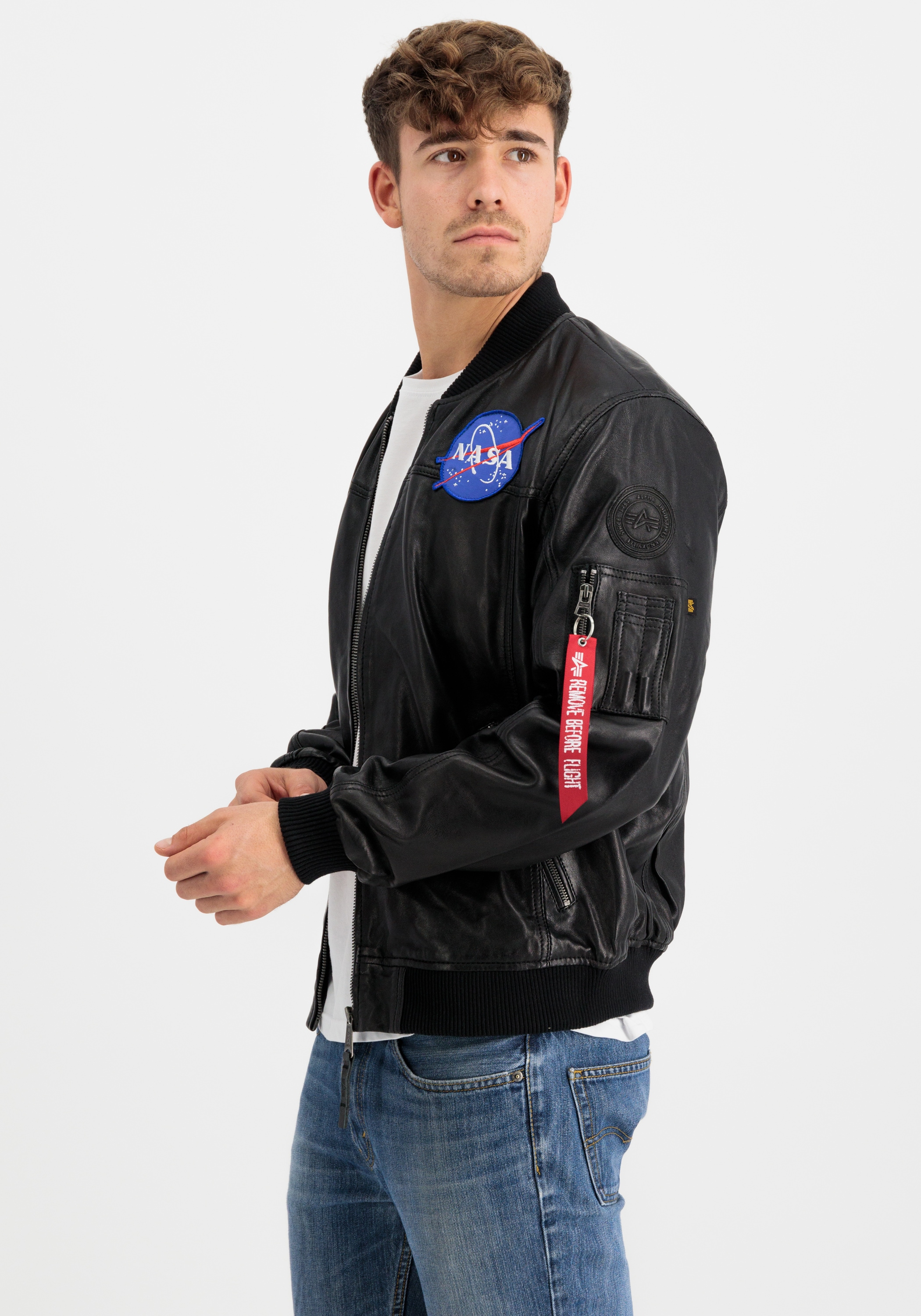 Alpha Industries Bomberjacke »Alpha Industries Men - Bomber Jackets MA-1 LW NASA Leather«