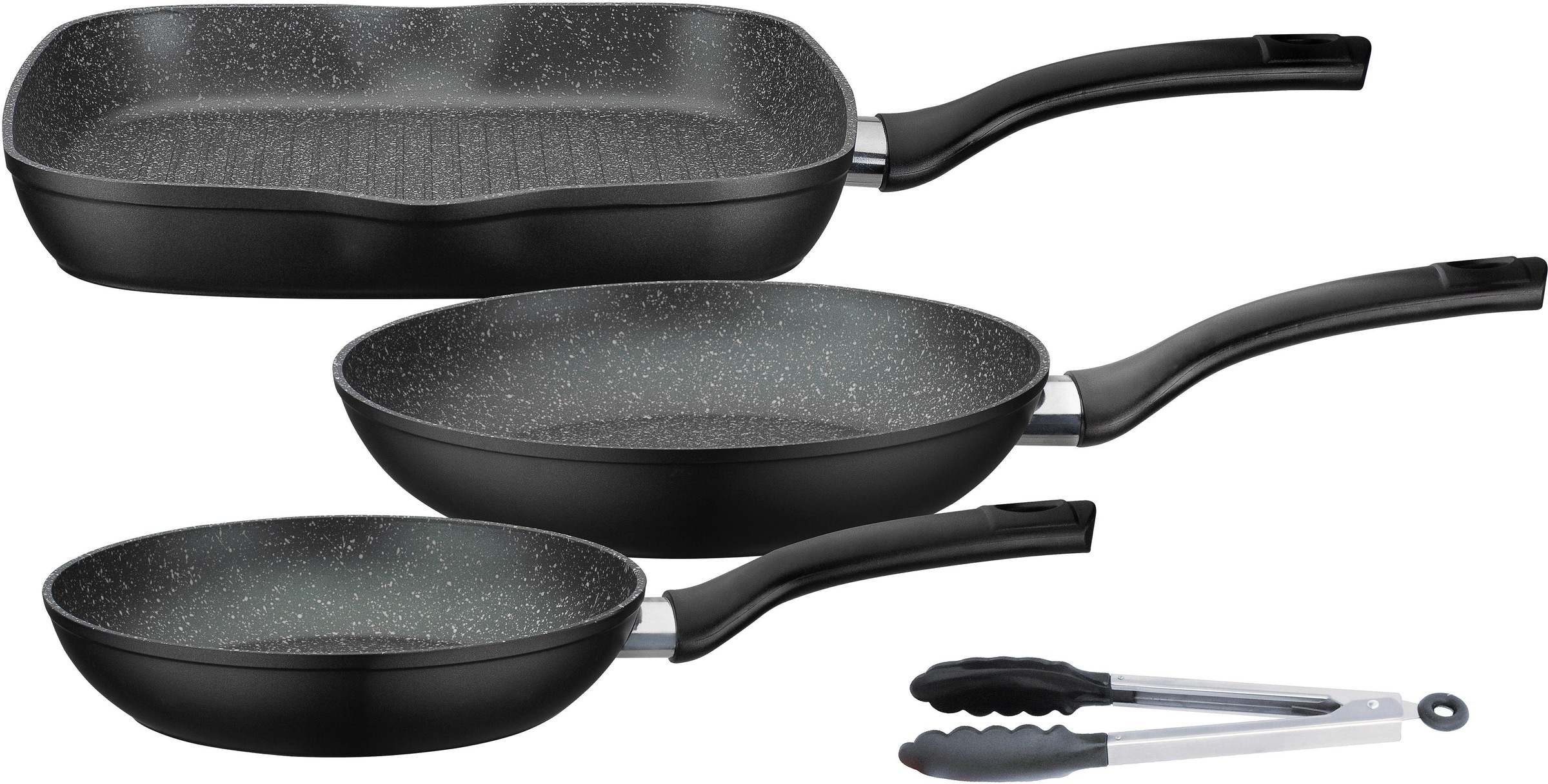GSW Topf-Set »Gourmet« Aluminiumguss Set, 3-tlg. Pfannen-Set, 2 Glasdeckel, günstig online kaufen