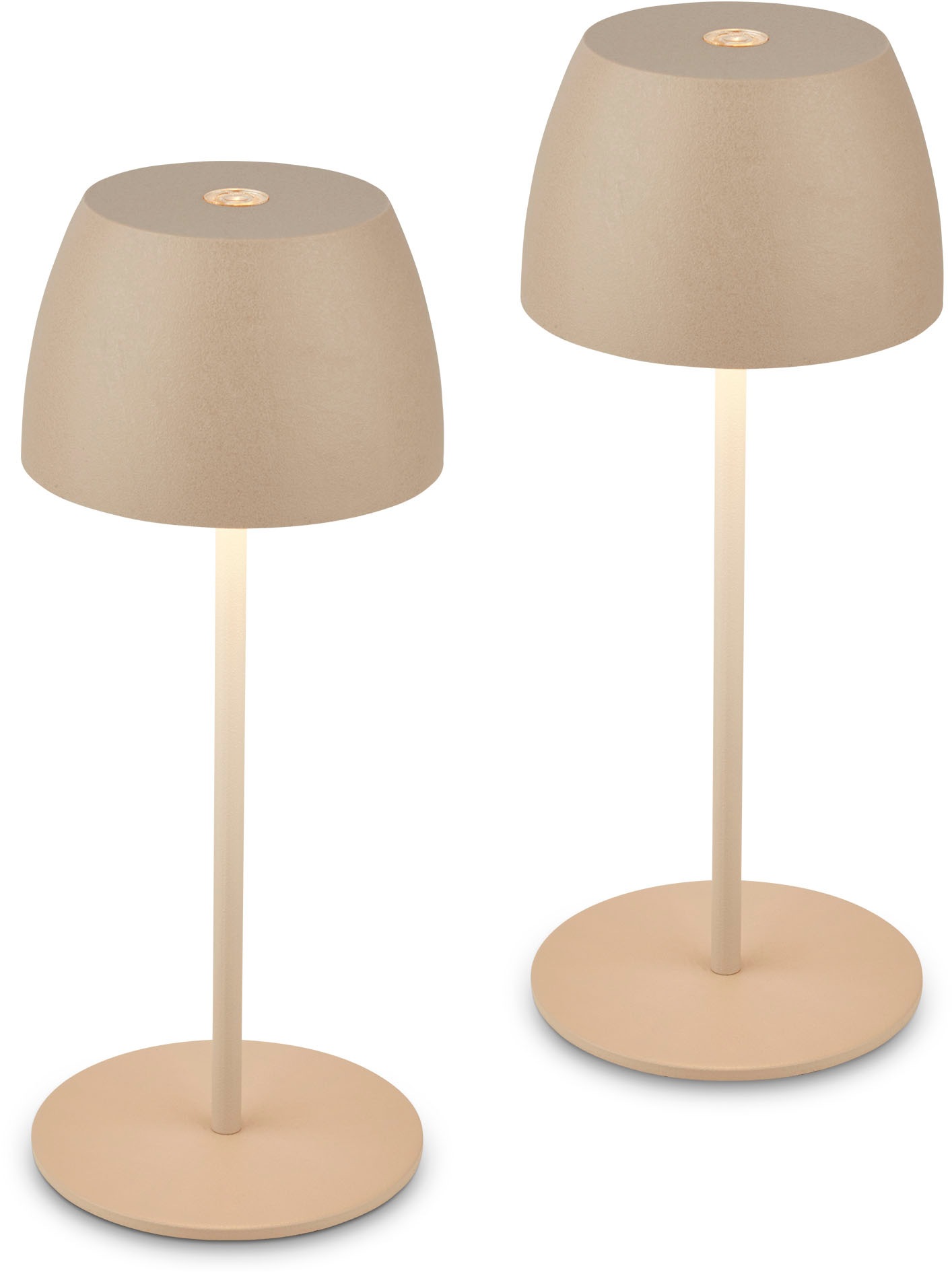 Briloner Leuchten Tischleuchte »2er Set LED Tischlampe kabellos, beige«, 2e günstig online kaufen