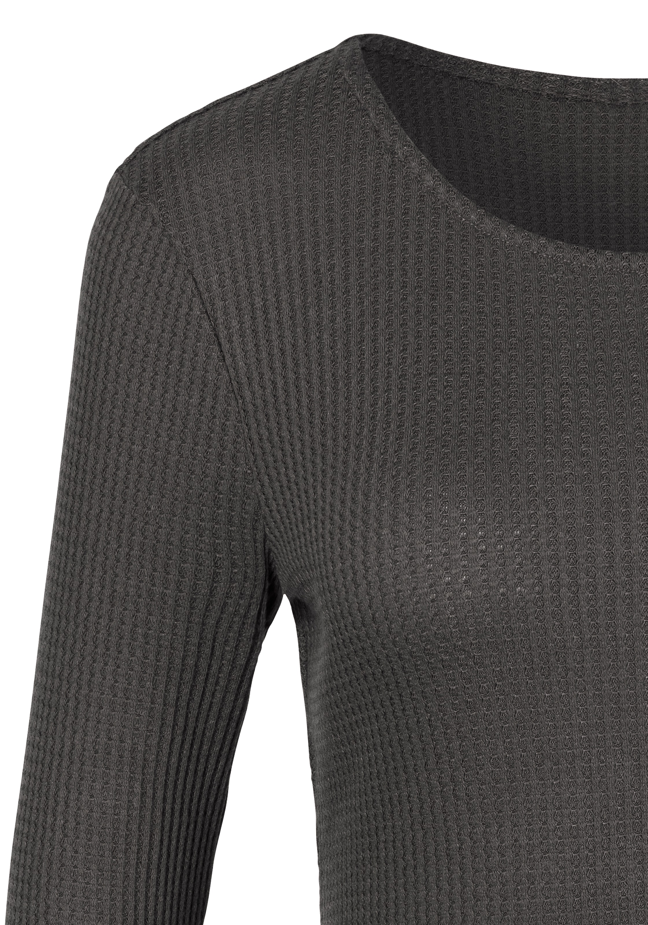 LASCANA Langarmshirt »in modischer Piqué-Optik«, (2er-Pack), aus pflegeleichter Qualität mit Viskose