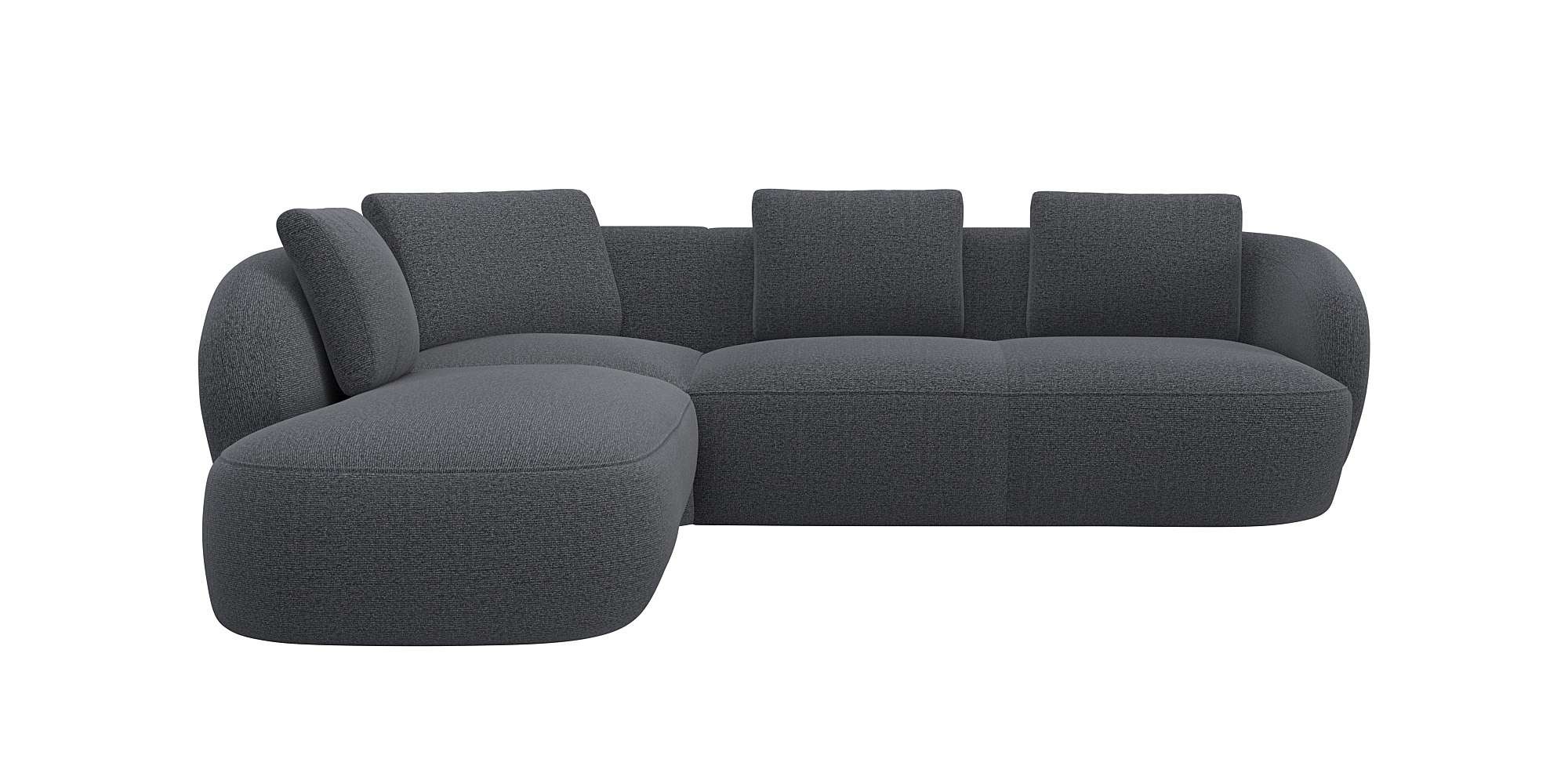 FLEXLUX Ecksofa "Torino, rund, L-Form, Sofa-Ecke mit Ottomane", Modernes, o günstig online kaufen