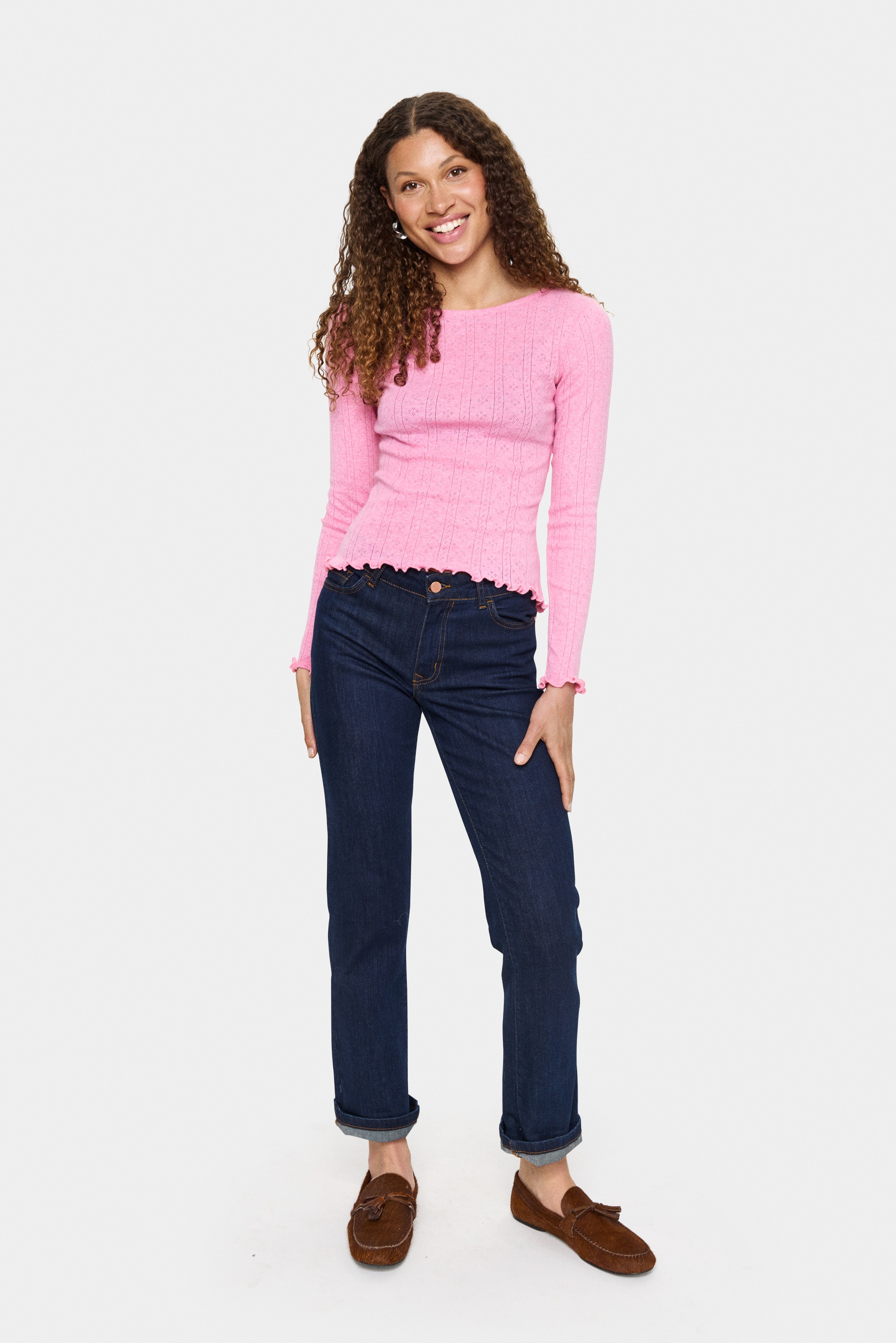 Saint Tropez Langarmshirt »GruSZ« gewellter Saum