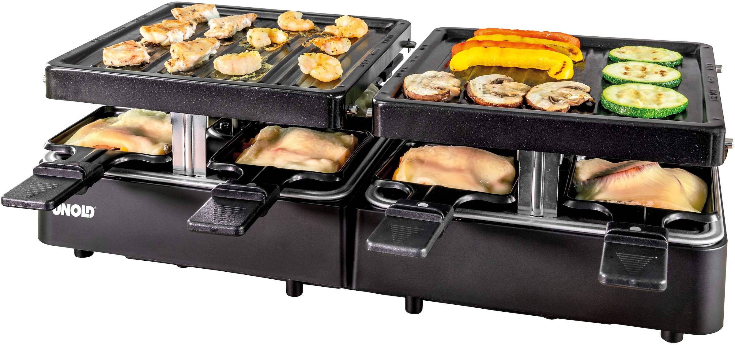 Unold Raclette »48755 RACLETTE Extendable«, 8 St. Raclettepfännchen, 1300 W günstig online kaufen