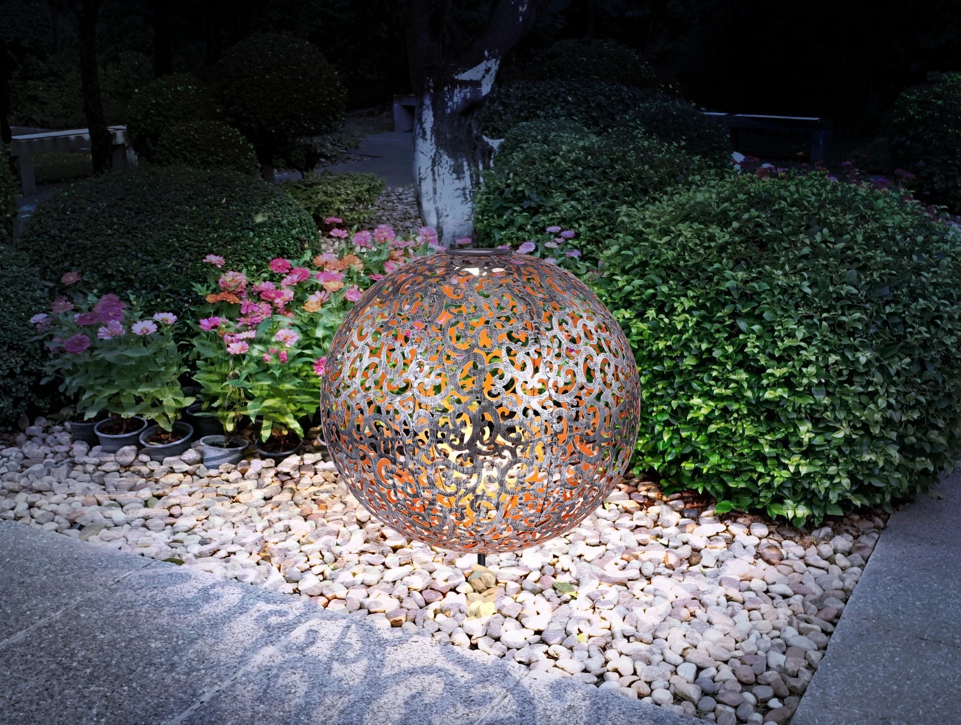 GLOBO LIGHTING LED Solarleuchte »SOLAR«, 1 flammig, Leuchtmittel LED-Modul | LED fest integriert, Solarlampe für Garten, Toller Lichteffekt, Solarkugel mit Erdspieß