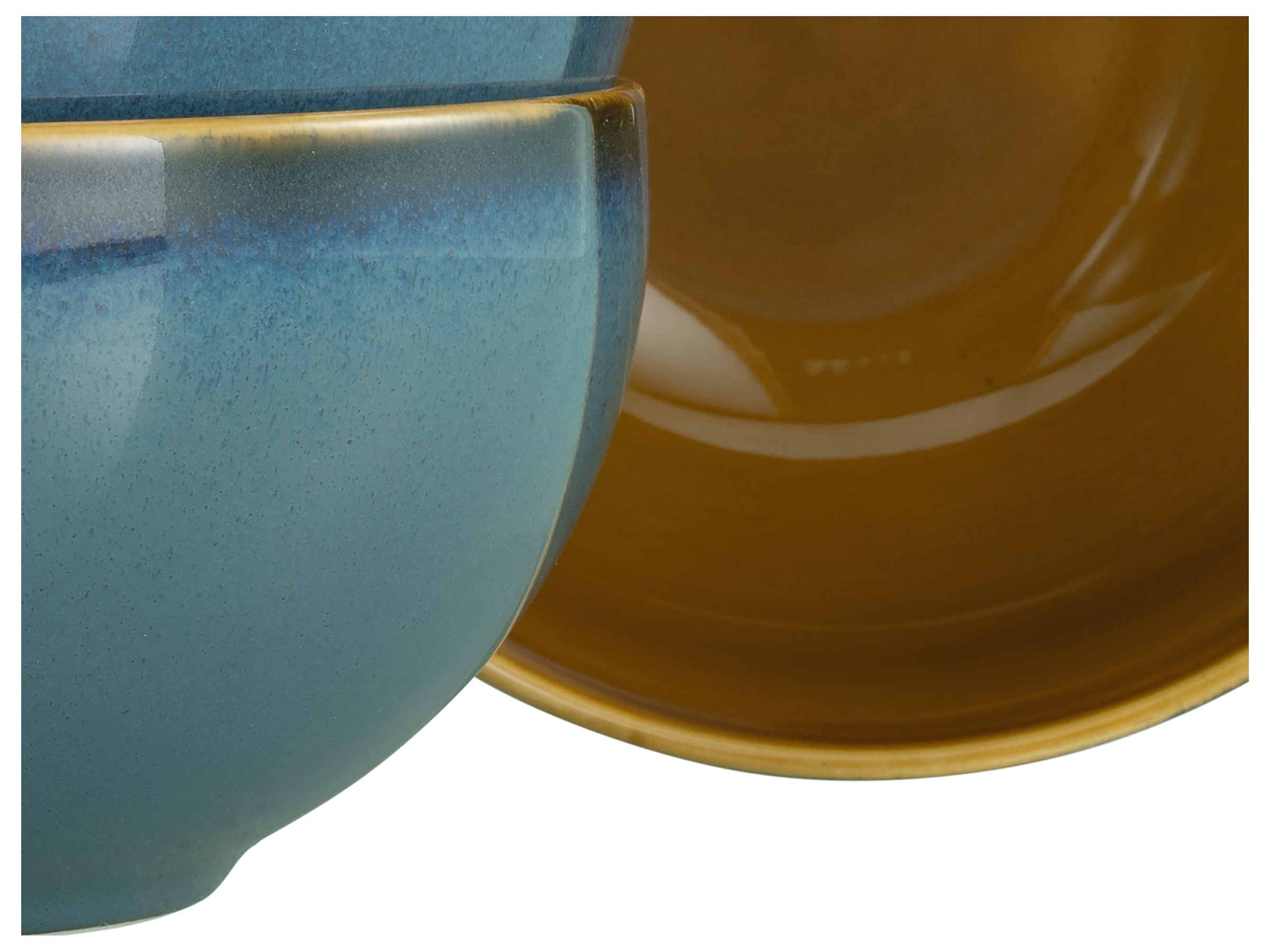 CreaTable Schale »Mallorca, Buddha Bowl 4-tlg«, 4 tlg., aus Steinzeug, Spezialglasur mit Vintage Außenrand