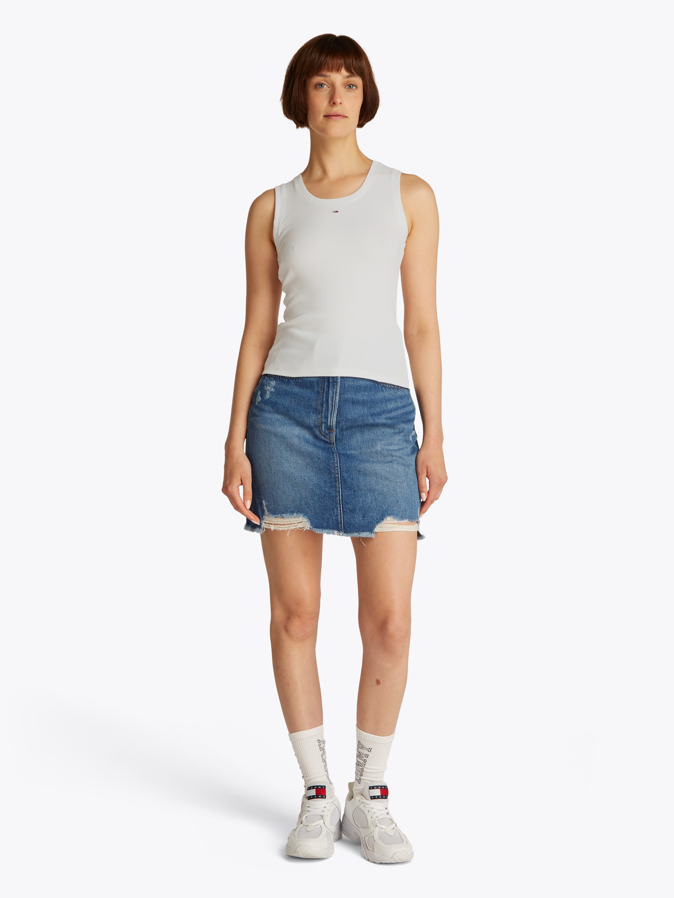 Tommy Jeans Tanktop »TJW ESSENTIAL RIB TANK EXT«, mit Logostickerei