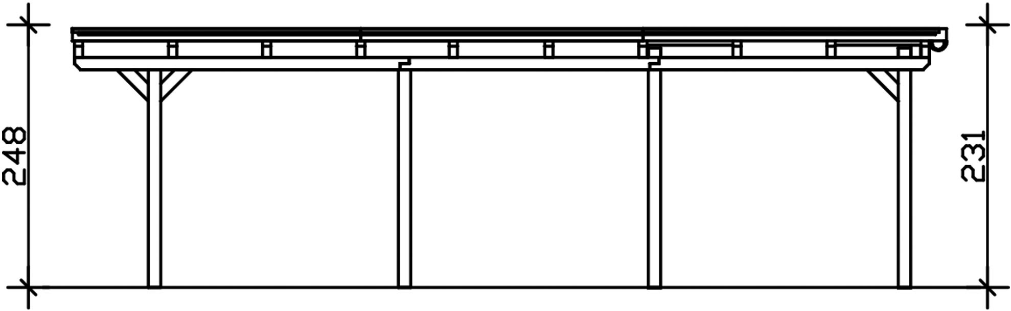 Skanholz Doppelcarport »Emsland«, 550 cm, Anthrazit