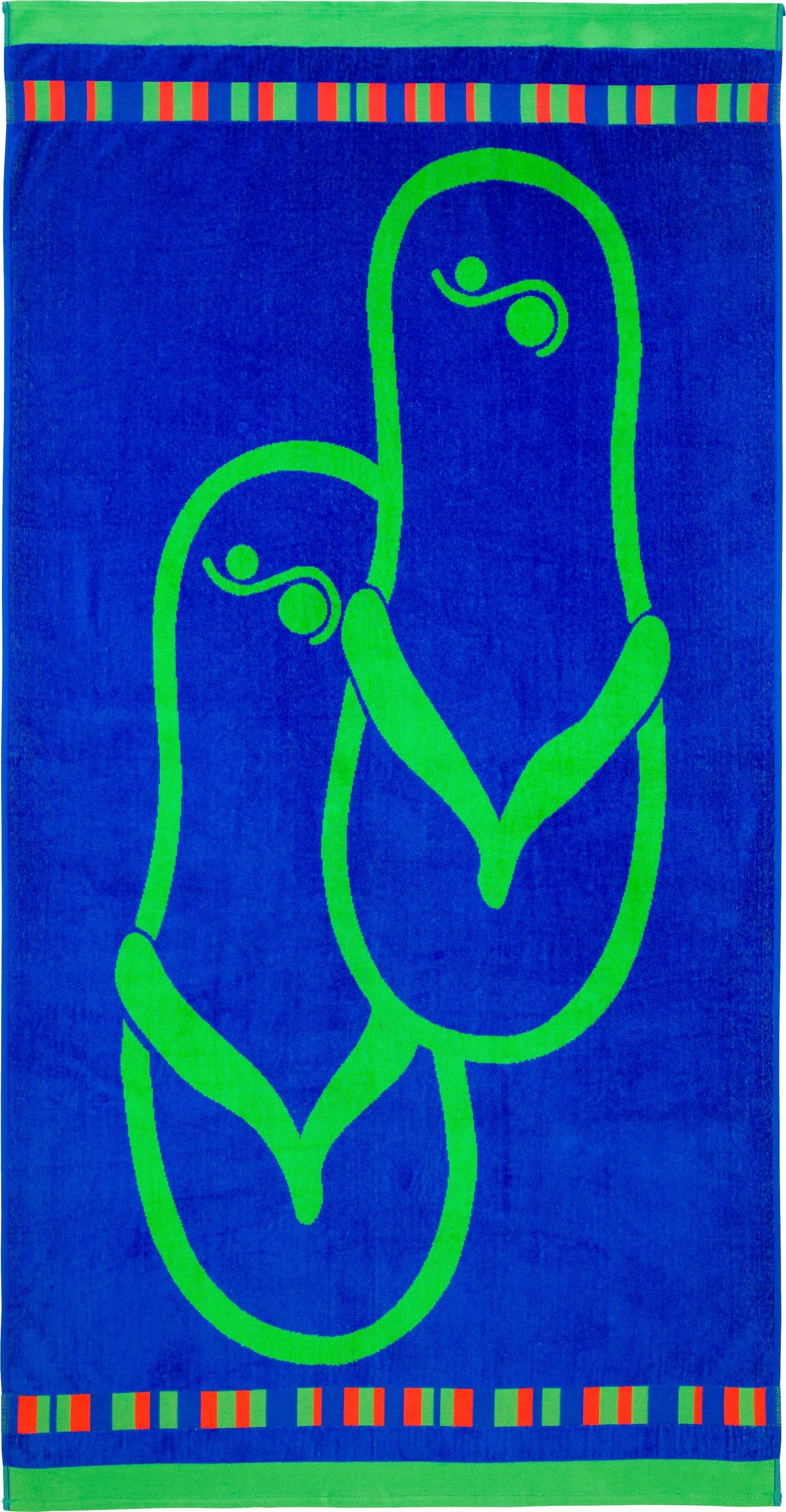 Strandtuch »FlipFlop« Badetuch, mit Motiv, reine Baumwolle grün Jacquard-Velours, Obermaterial: 100% Baumwolle B/L: 90cmx180cm, 1 Stk., Jacquard-