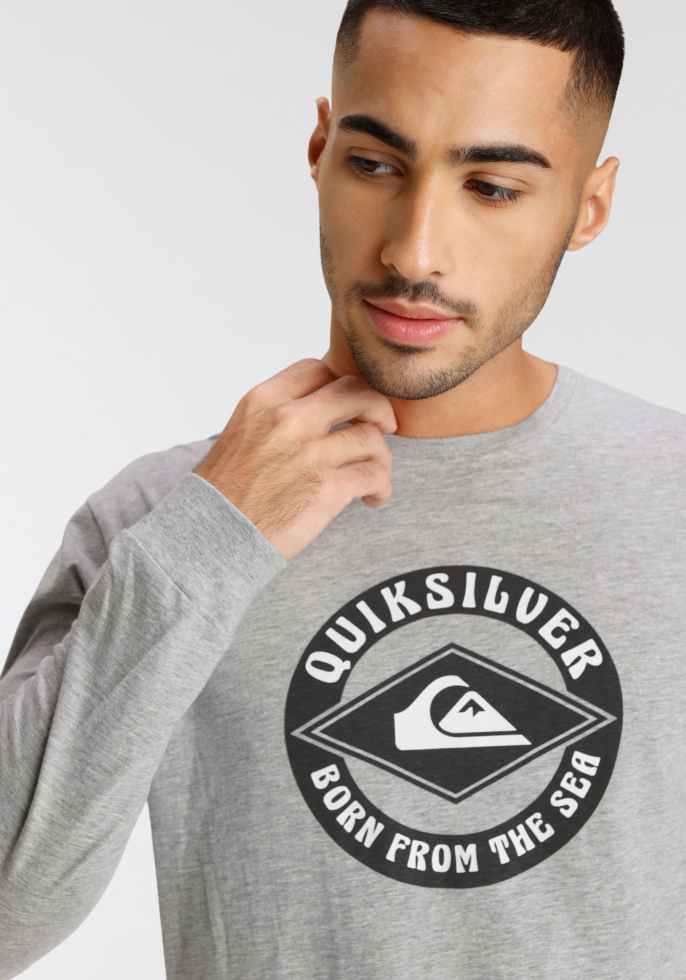 Quiksilver Langarmshirt »Herren Doppelpack mit Logodruck«, (Packung, 2 tlg.)