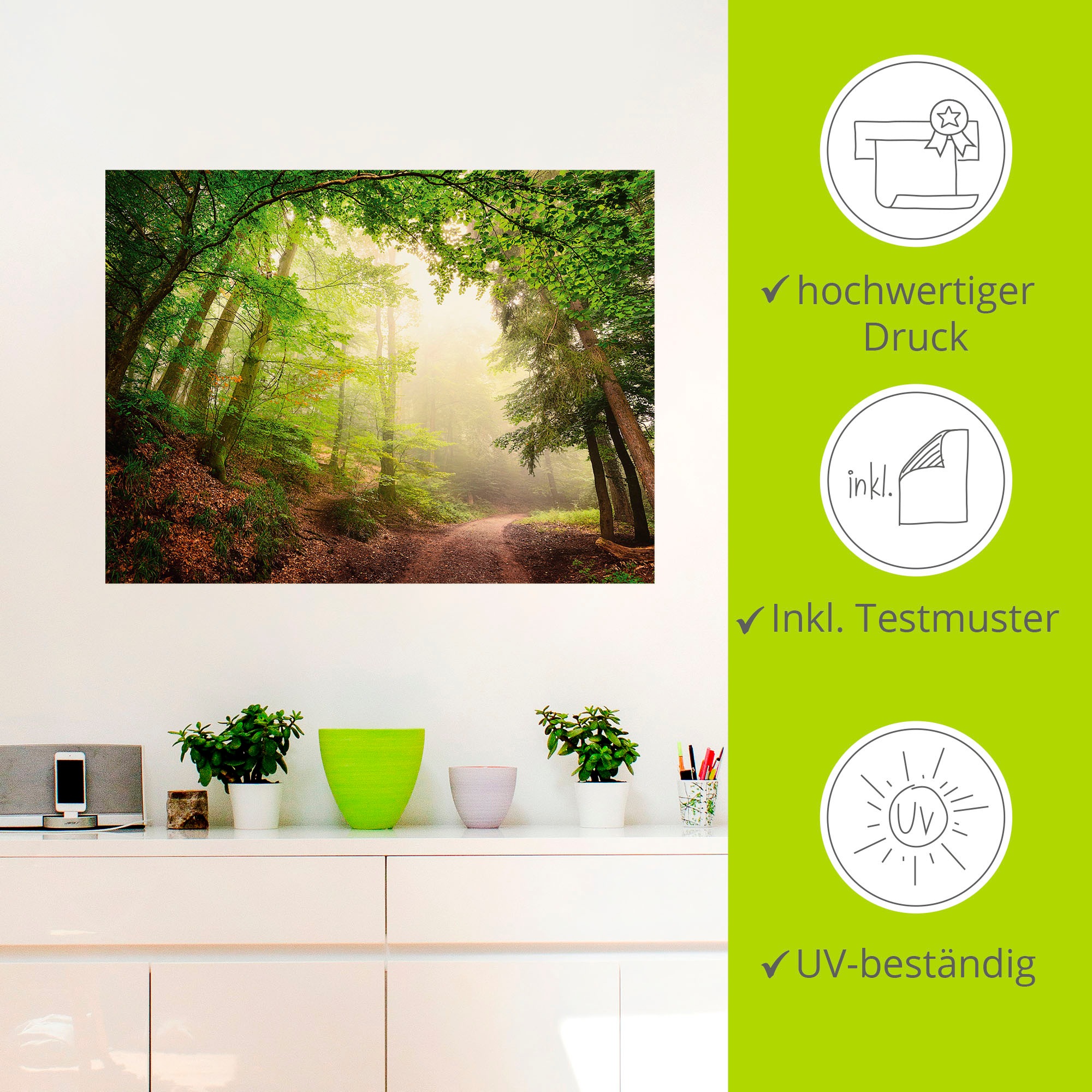 Artland Wandbild »Natürliche Torbögen durch Bäume«, Wald, (1 St.), als Alubild, Outdoorbild, Poster, Wandaufkleber in verschied. Größen