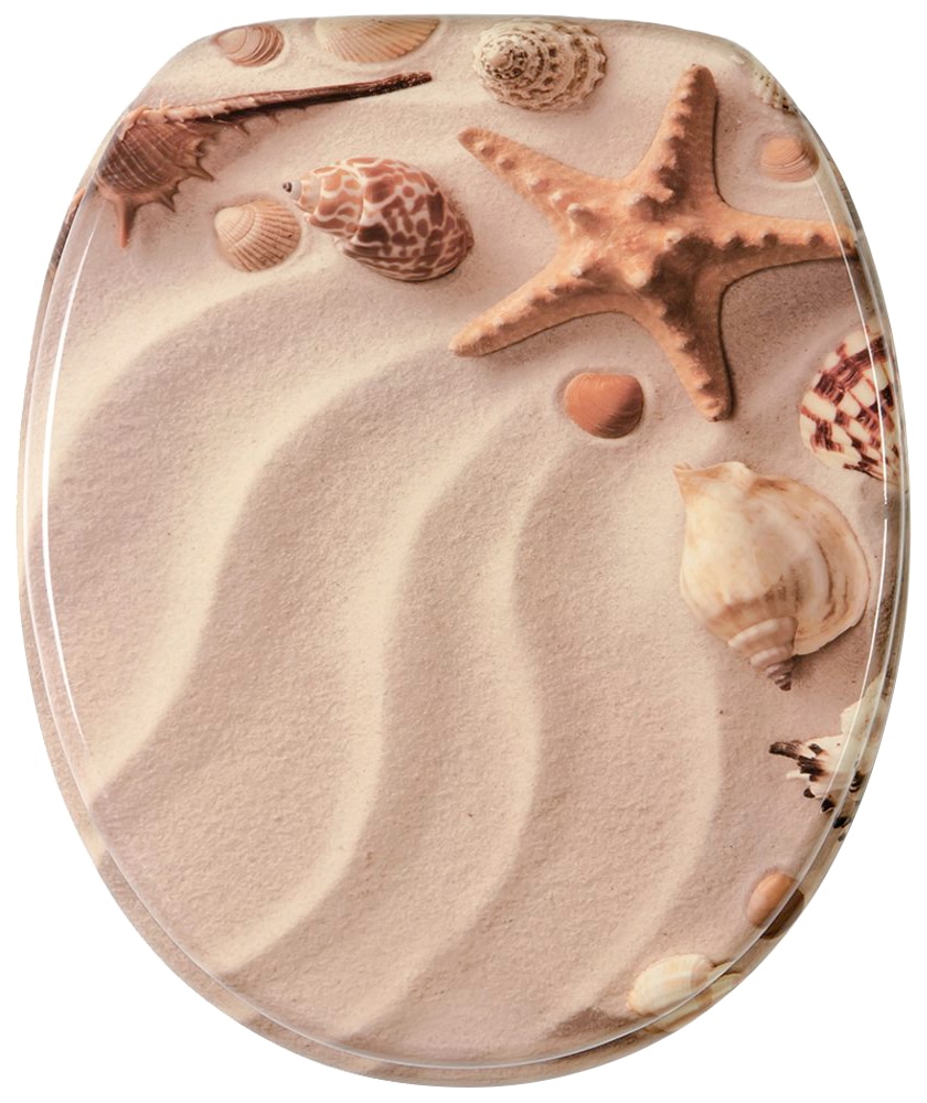 Sanilo Badaccessoire-Set »Sanibel«, (Komplett-Set, 3 tlg.), bestehend aus WC-Sitz, Badteppich und Waschbeckenstöpsel