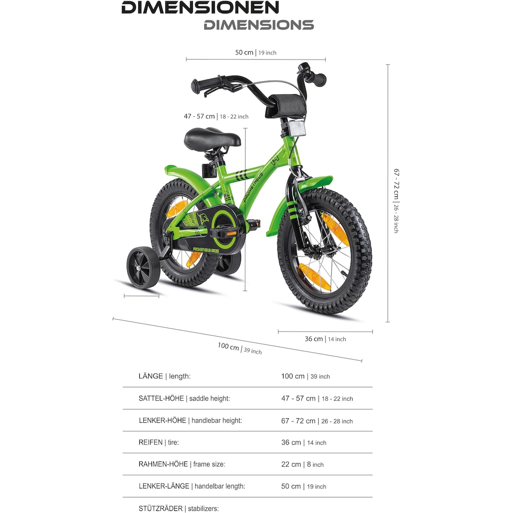 PROMETHEUS BICYCLES Kinderfahrrad »Hawk«, 1 Gang