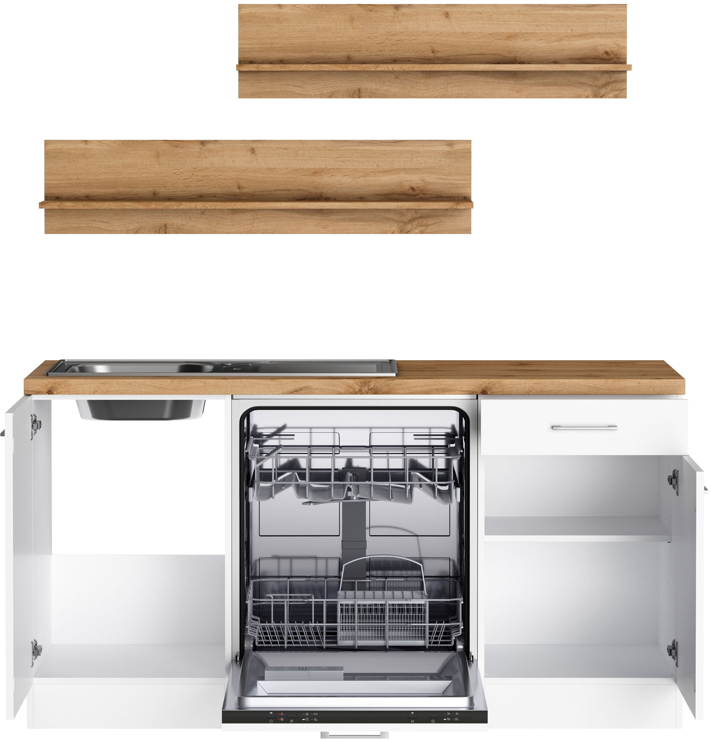 KOCHSTATION Winkelküche »KS-Milan«, Stellbr.270/220 cm, wahlweise mit E-Geräten, Kochfeld mit Dunstabzug