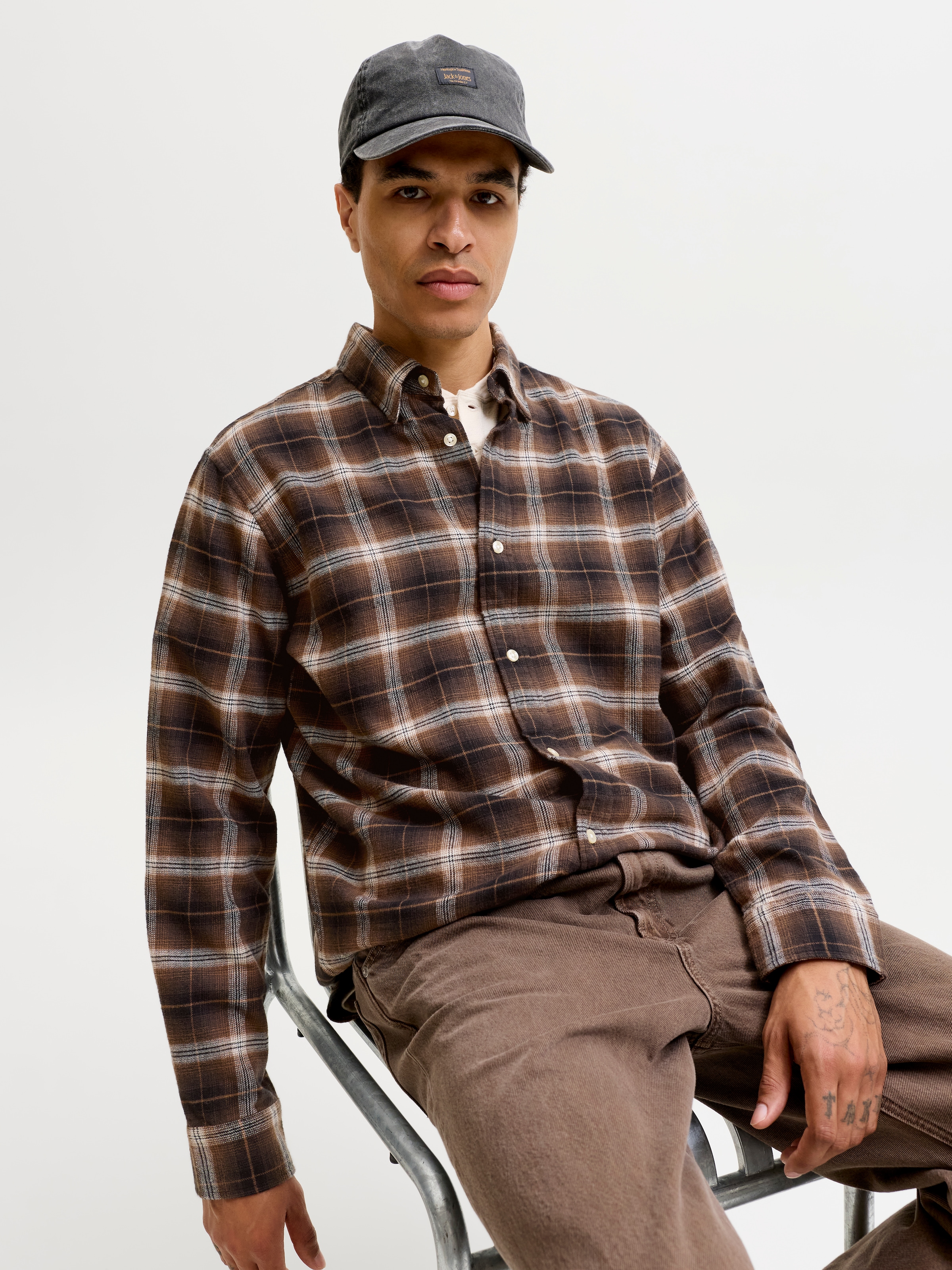 Jack & Jones Langarmhemd »JJEFIELD CHECK SHIRT LS SN« Baumwolle, normal geschnitten