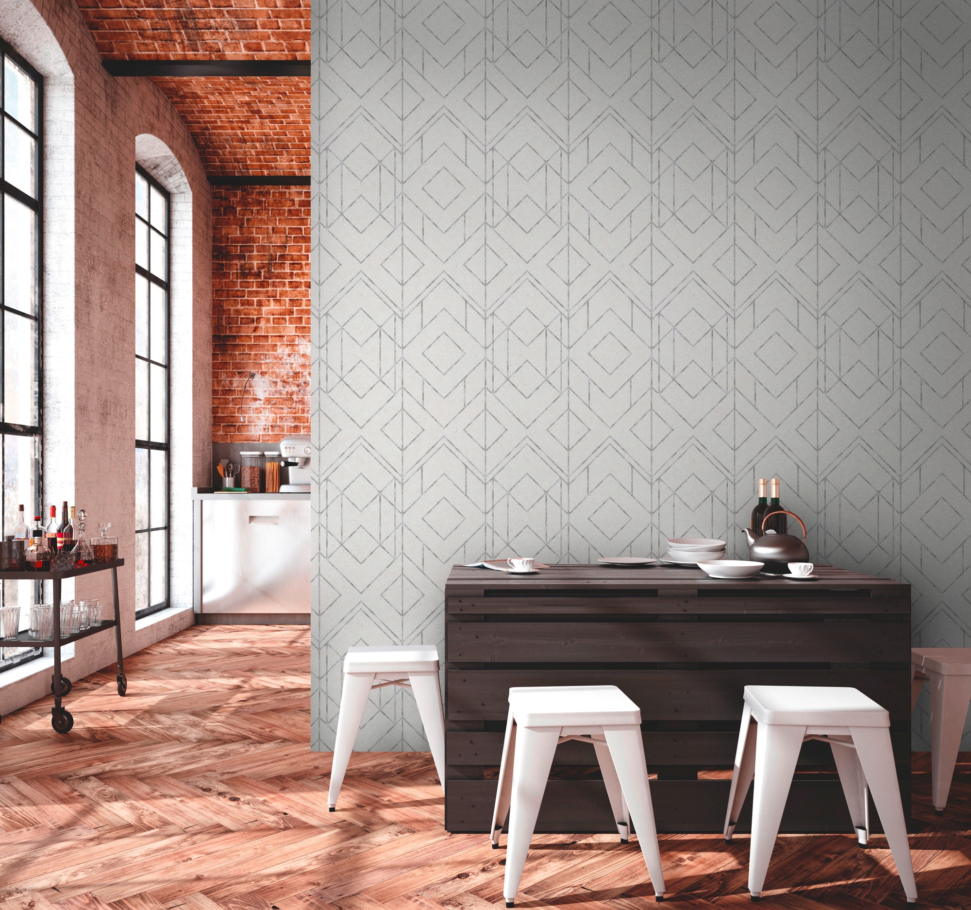 living walls Vliestapete »Metropolitan Stories, Ava New York«, geometrisch-grafisch-Motiv, Orientalische Tapete Geometrisch Tapeten Wohnzimmer Schlafzimmer Flur